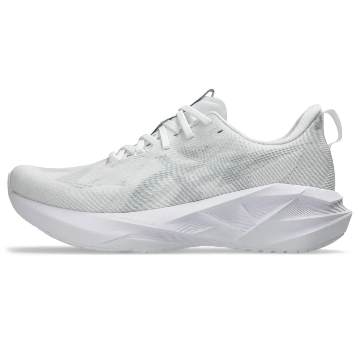 ASICS Scarpe da Corsa NOVABLAST 5 Uomo, Bianco/Grigio Piemonte, 45 EU