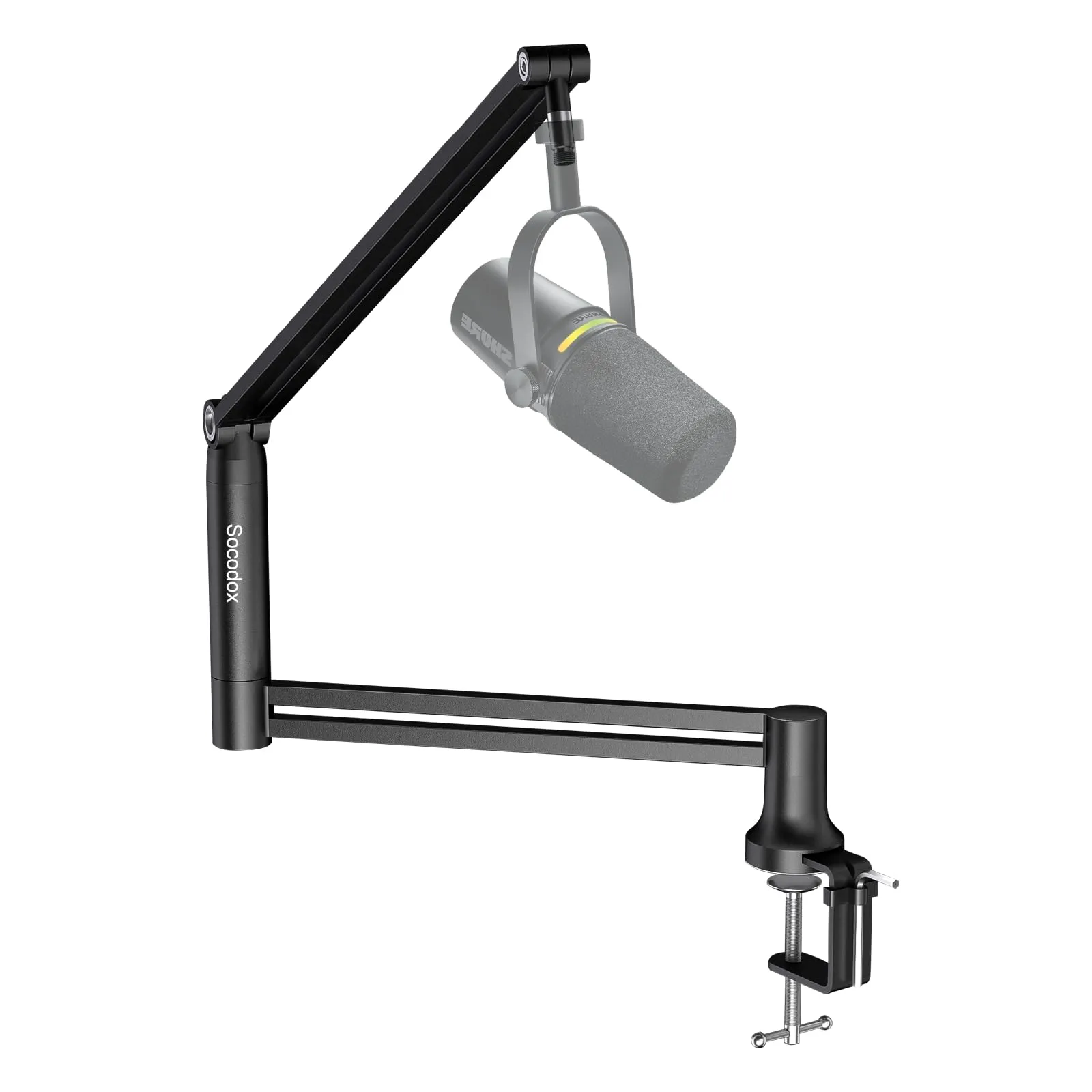 socodox Braccio per Microfono, Supporto per Microfono a Basso Profilo Rotante a 360°, Braccio Pieghevole per Microfono con 4 Usi, Supporta fino a 1,5 kg, con Adattatore da 3/8'' a 5/8'' per Blue Yeti
