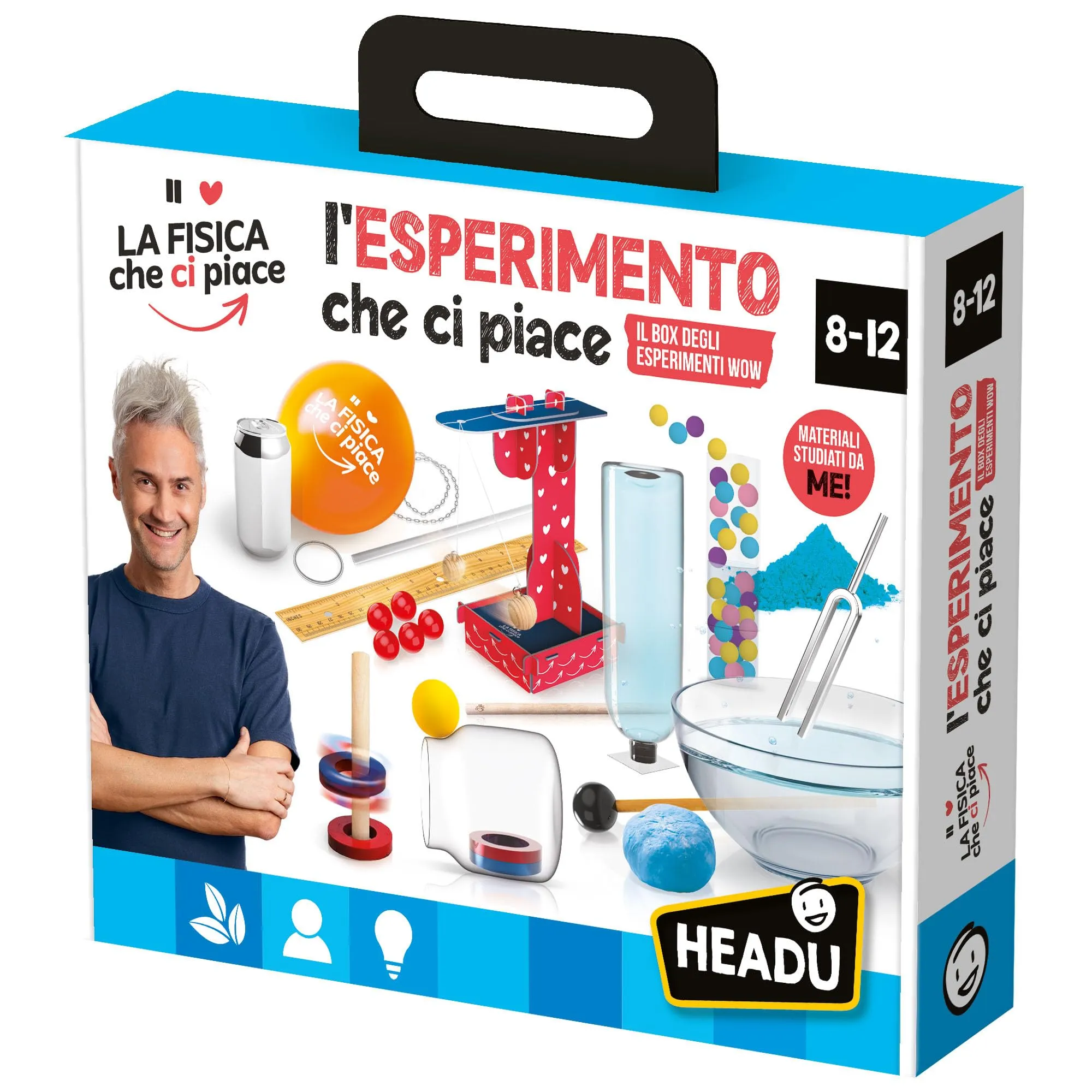 Headu LA FISICA CHE CI PIACE - L'Esperimento Che Ci Piace: Il box degli esperimenti wow IT57458 Gioco Educativo Per Bambini 8-12 Anni Made In Italy con Vincenzo Schettini