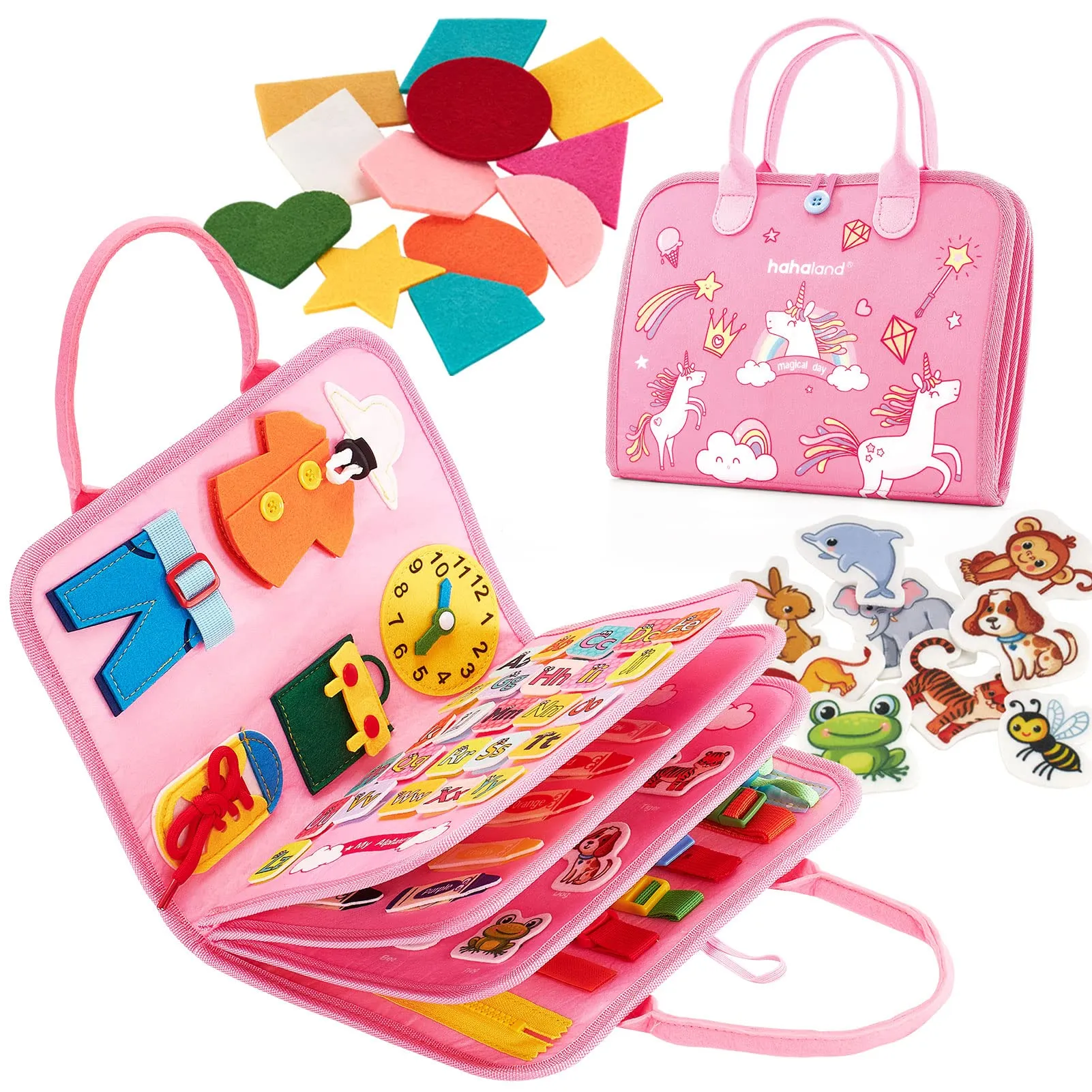 hahaland Busy Board Montessori 2 Anni - Gioco Educativo Giochi Bambina Montessori Pannello Sensoriale Regalo Bimba Bimbo 2 3 4 Anni