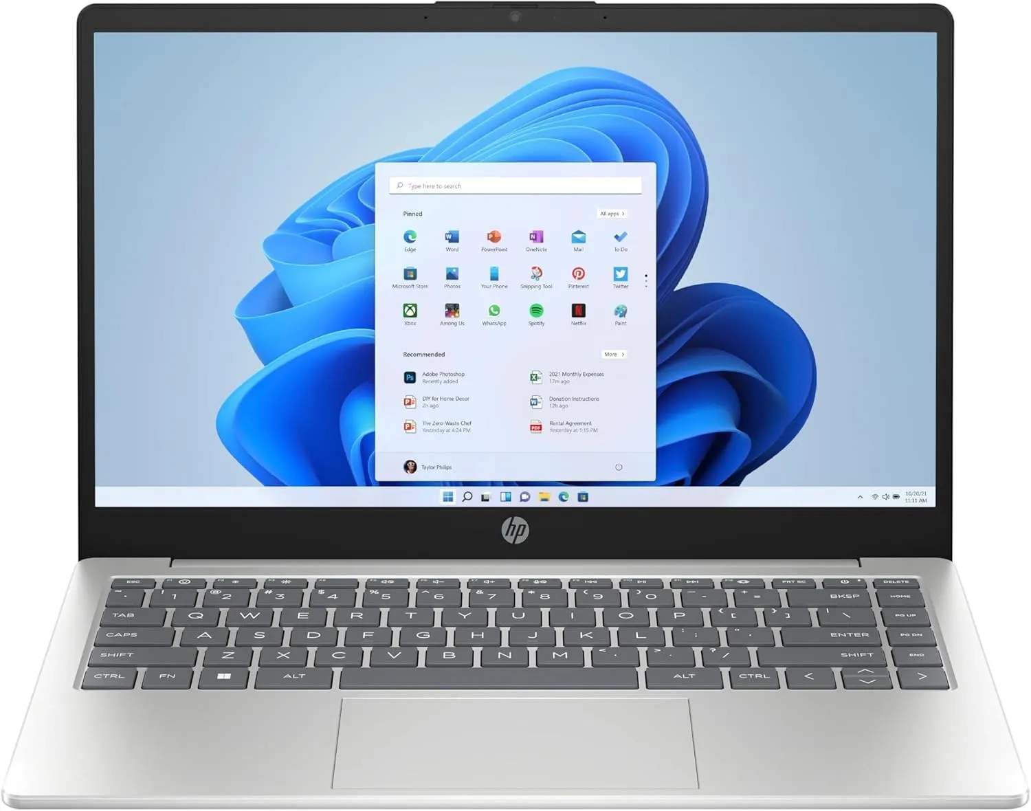 HP Laptop 14-ep0003sl, PC Portatile 14", Display 14" FHD Antiriflesso, Notebook, Intel N100, 4GB RAM, 128GB SSD, Intel UHD Graphics, Webcam TNR, Windows 11, Computer Portatile, Argento, QWERTY