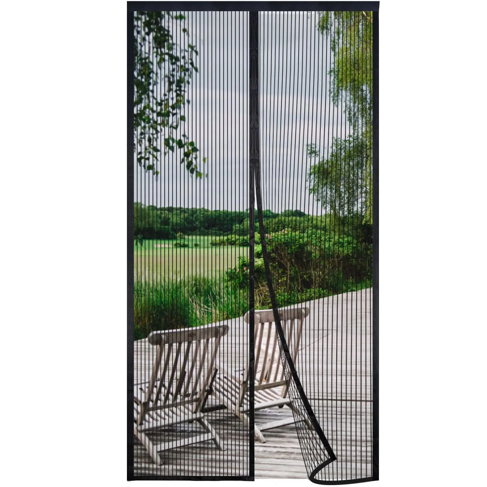Risareyi Zanzariera Magnetica per Porte 95x240cm, Nero - Zanzariera Porta Finestra Tenda Chiusura Automatica Traspirante Facile da Installare Anti Zanzare Insetti, per Balcone Soggiorno