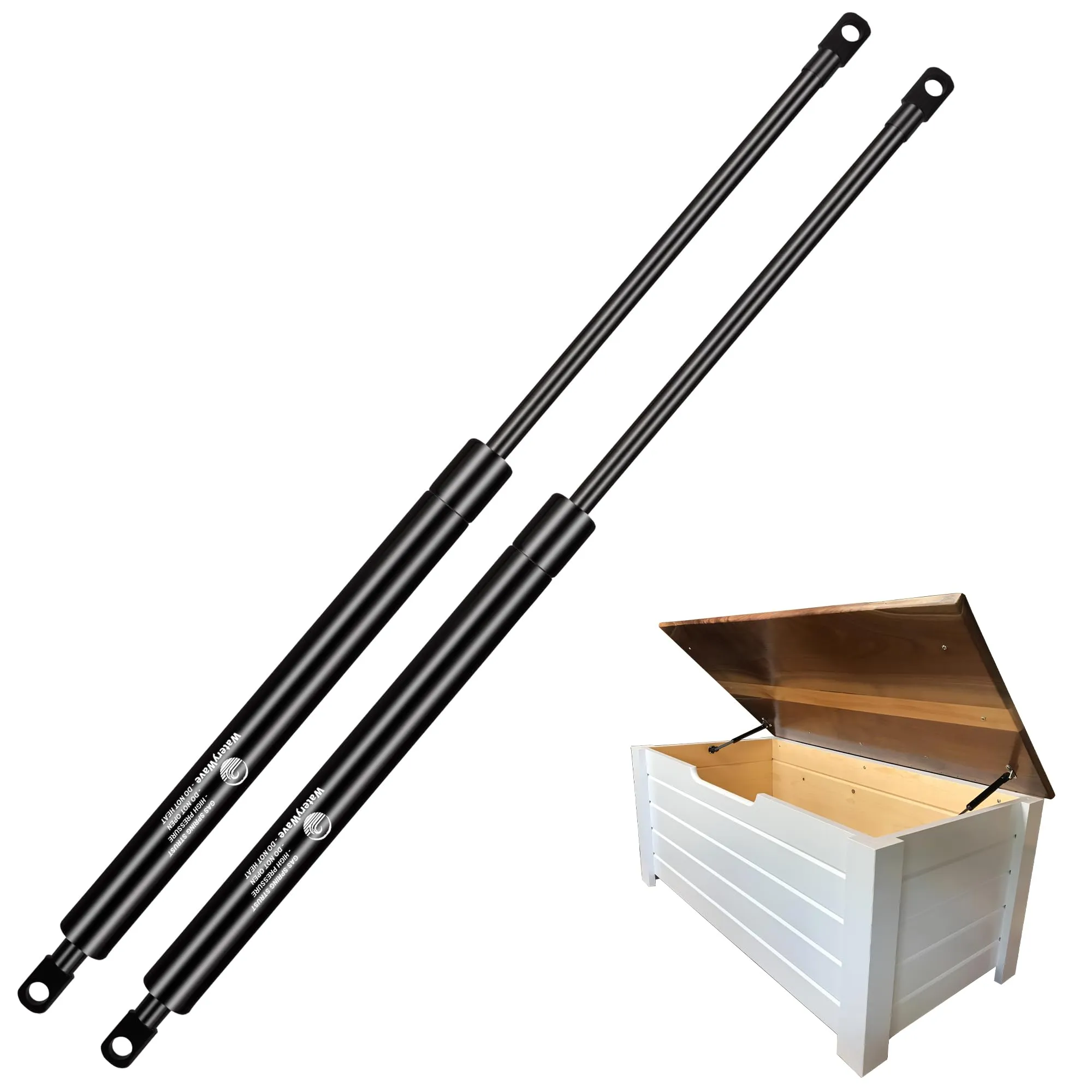 WateryWave 550MM 400N Molle a Gas con 8mm Occhiello Teste Pistoni per Ante Cucina Mobili Pistoncini Idraulici per Pesante Coperchio Gabinetto Pavimento Porta di Trappola(550MM-400N)