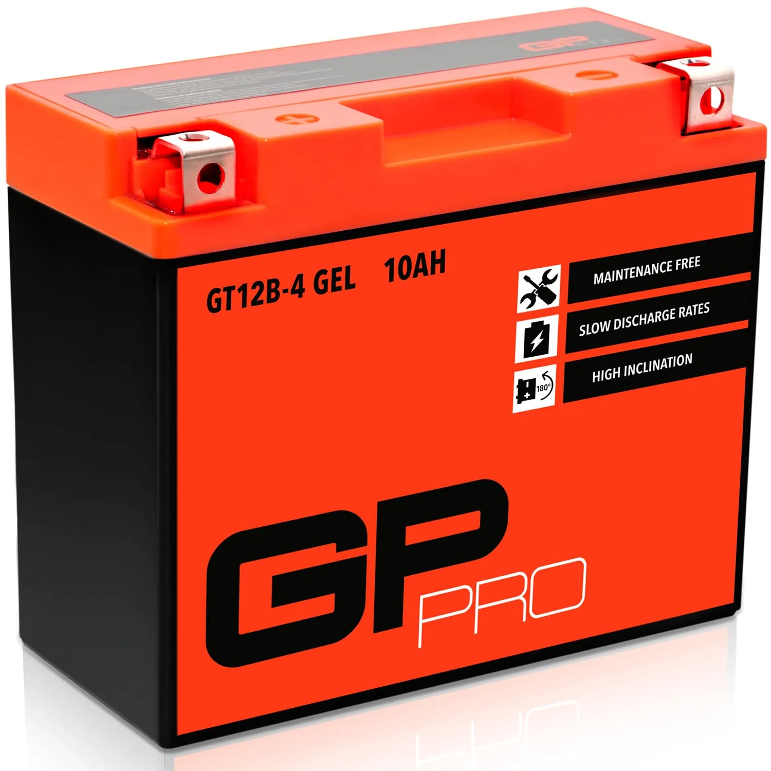 GP-PRO GT12B-4 12V 10Ah GEL Batteria di avviamento (compatibile con YT12B-4 / YT12B-BS) (Esente da manutenzione/Sigillato) Moto Accumulatore