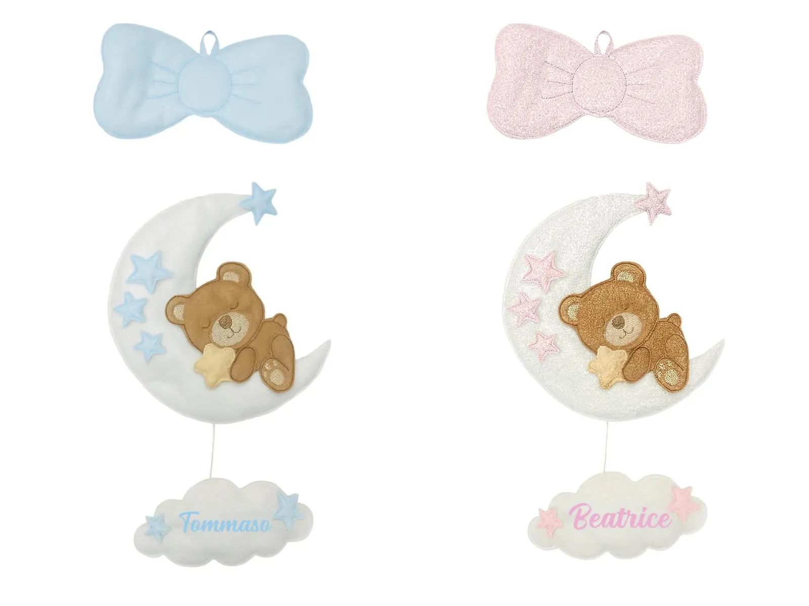 Fiocco nascita con nome | coccarda benvenuto bimbo bimba | orsetto orso orsetta | 47 centimetri | corredino idea regalo