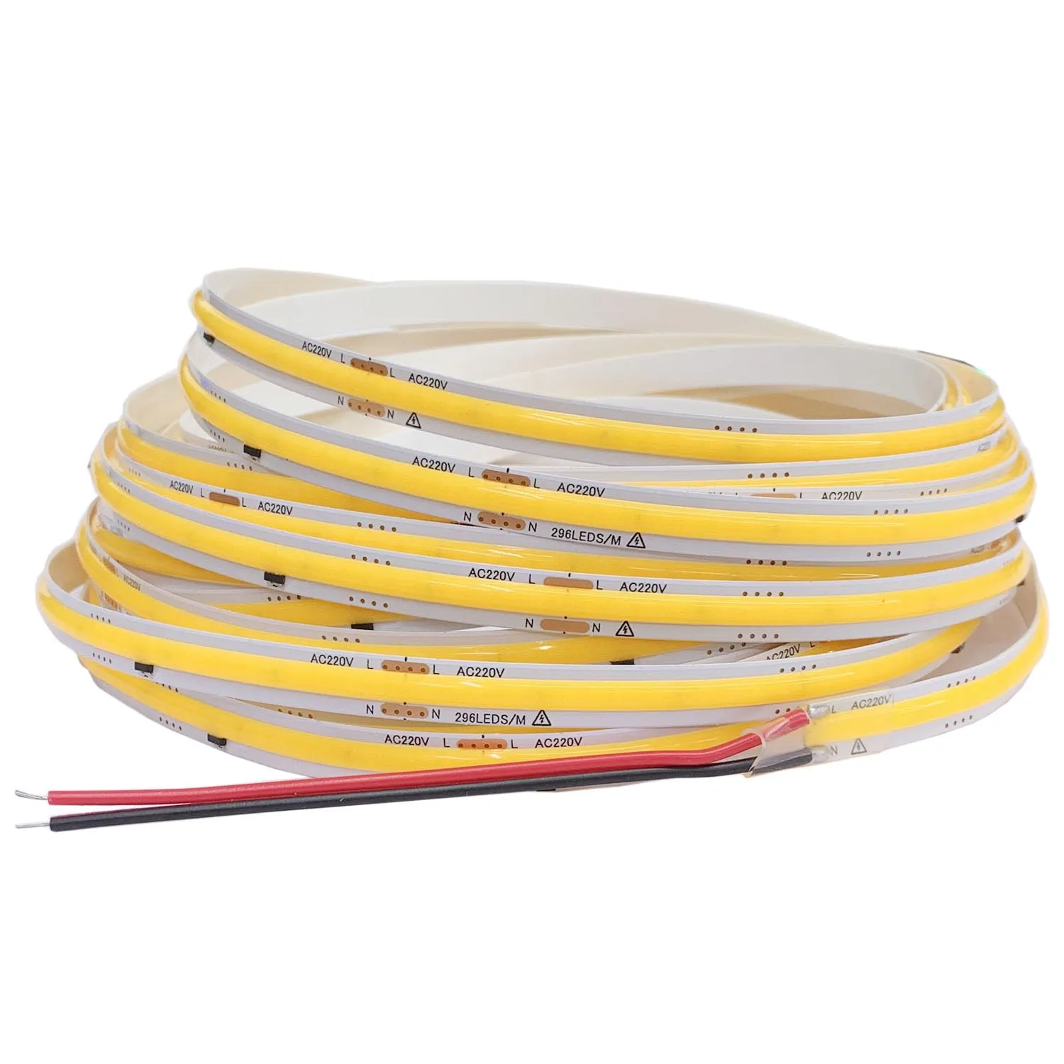 TOPXCDZ - Striscia LED COB da 220 V, flessibile, Smart IC, senza necessità di driver, ad alta luminosità, 296 LED, illuminazione lineare RA90, 4000 K, bianco naturale, 10 m