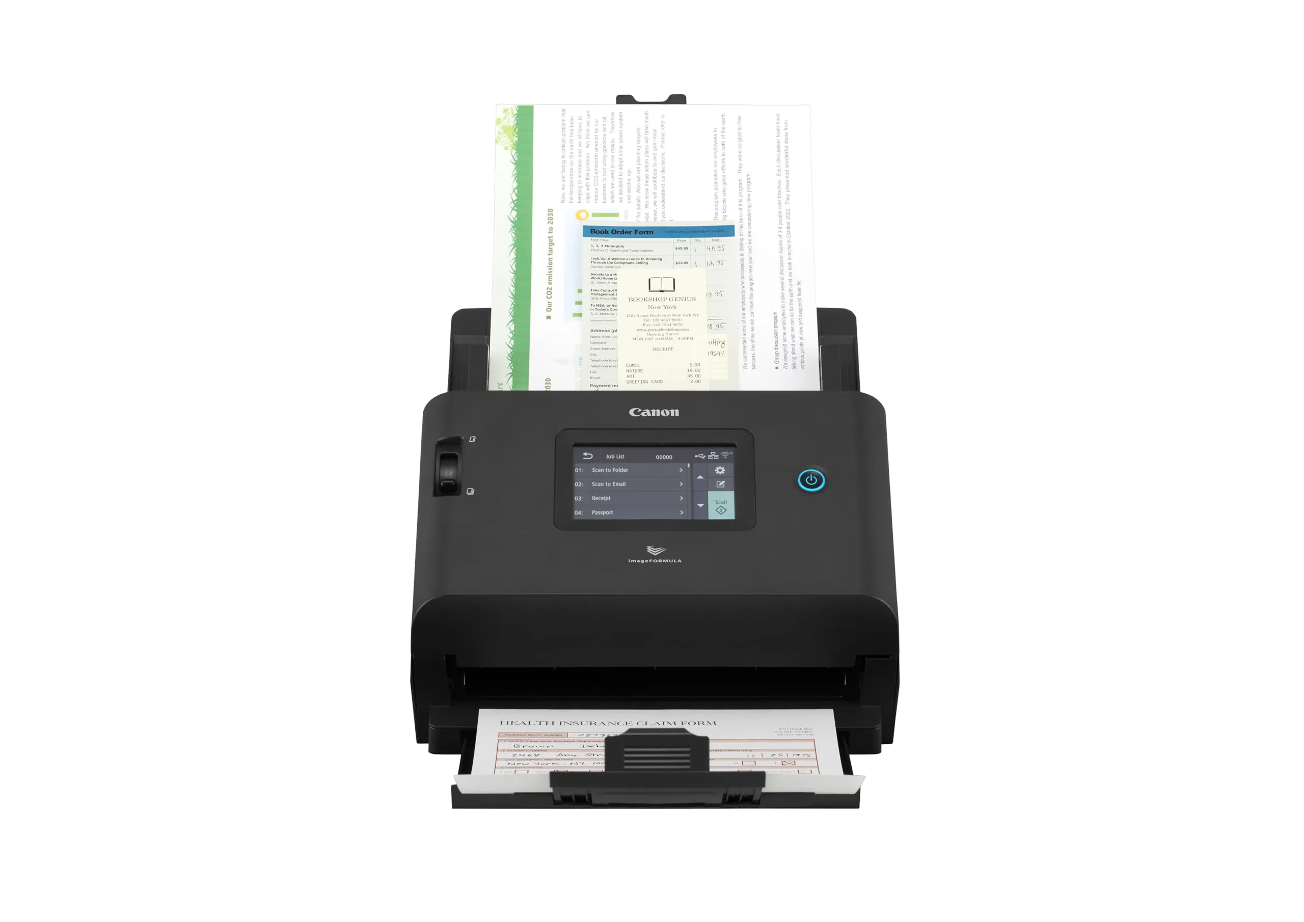 Canon DR-S350NW Scanner ADF 600 x 600 DPI A4 Nero (Canon imageFORMULA DR-S350NW - Document scanner - Contact Image Sensor [CIS] - Duplex - max scan width: 8.5 - 600 dpi x 600 dpi - up to 50 ppm [mono