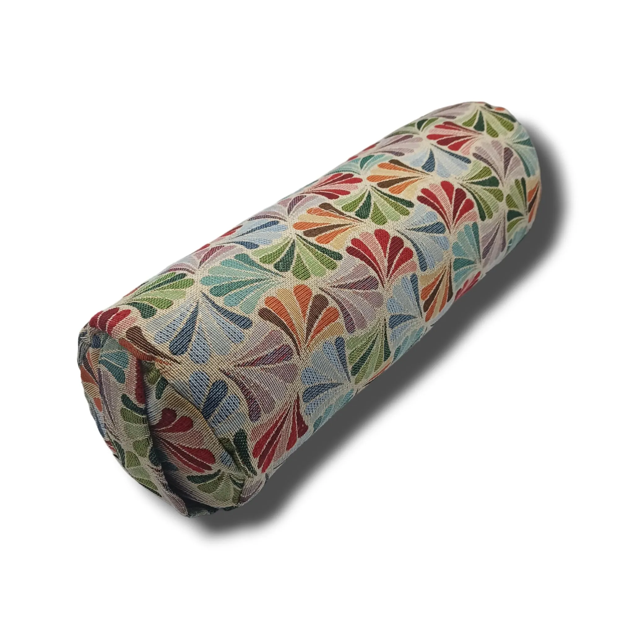Mini Bolster cilindrico per yoga "hand fans"40x13cm ideale per sostenere cervicale, ginocchia, spalle o come seduta durante la pratica yoga - Rivestimento lavabile - Ripieno di pula di farro biologico