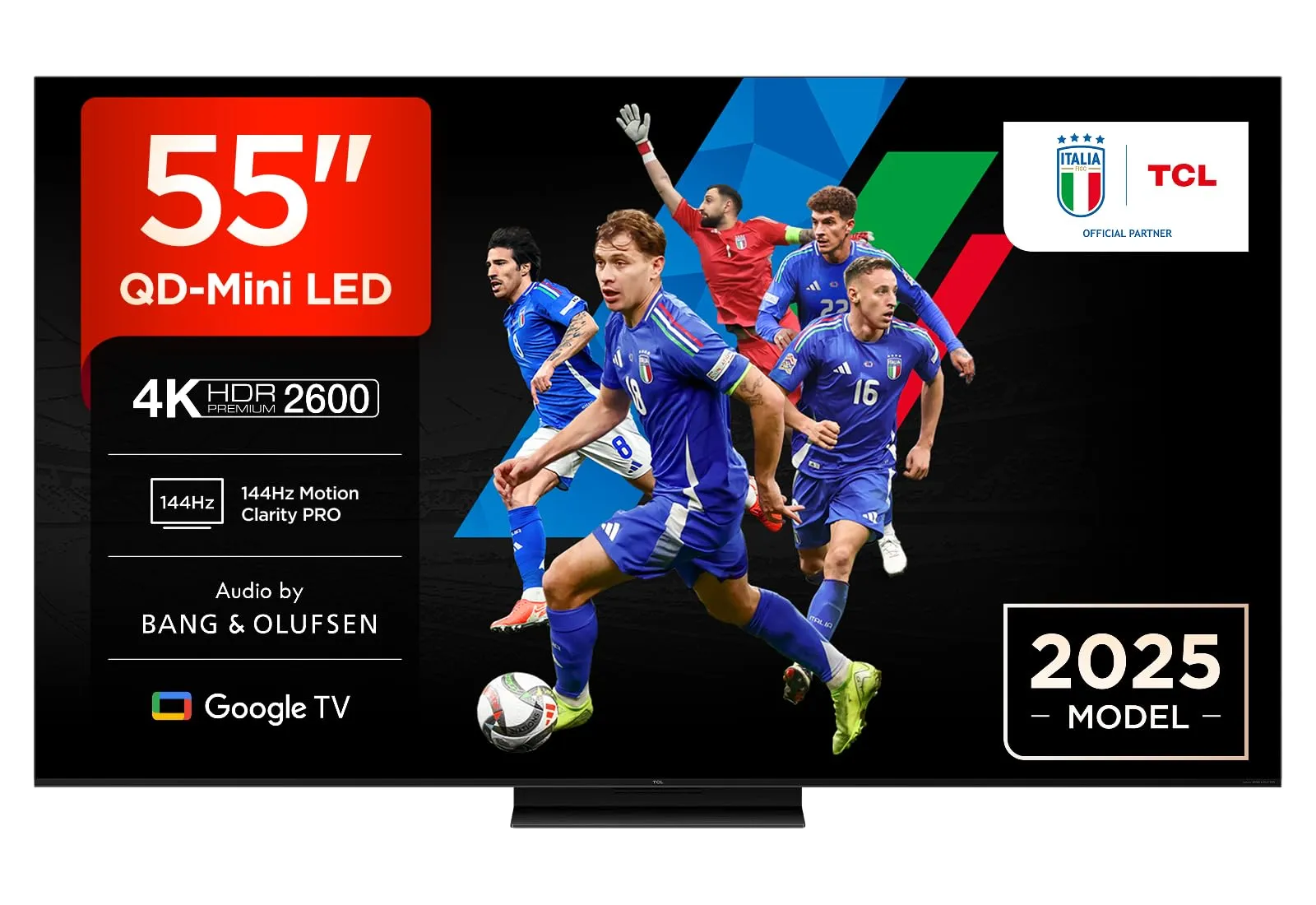 TCL 55Q7C 55 Inch QD Mini LED TV, 4K HDR Premium 2600, Smart Google TV (Dolby Vision IQ e Atmos, pannello HVA, Motion Clarity Pro a 144 Hz)