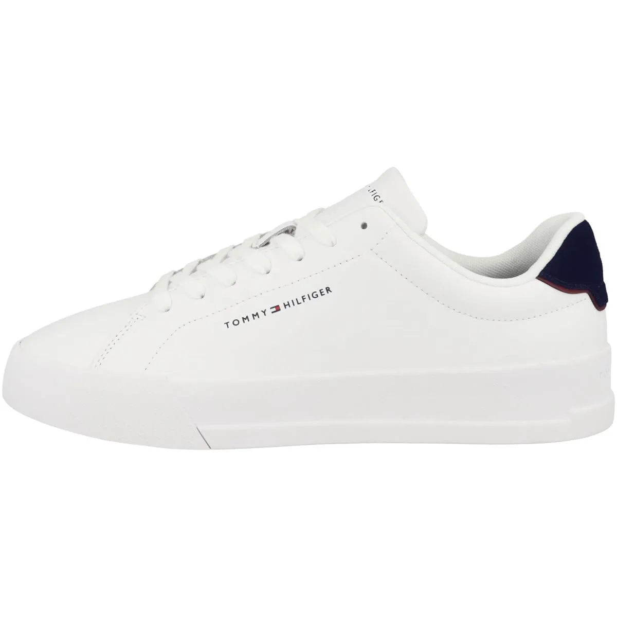 Tommy Hilfiger Uomo Sneakers Court Detail Essential in Pelle, Bianco (White/Desert Sky), 43