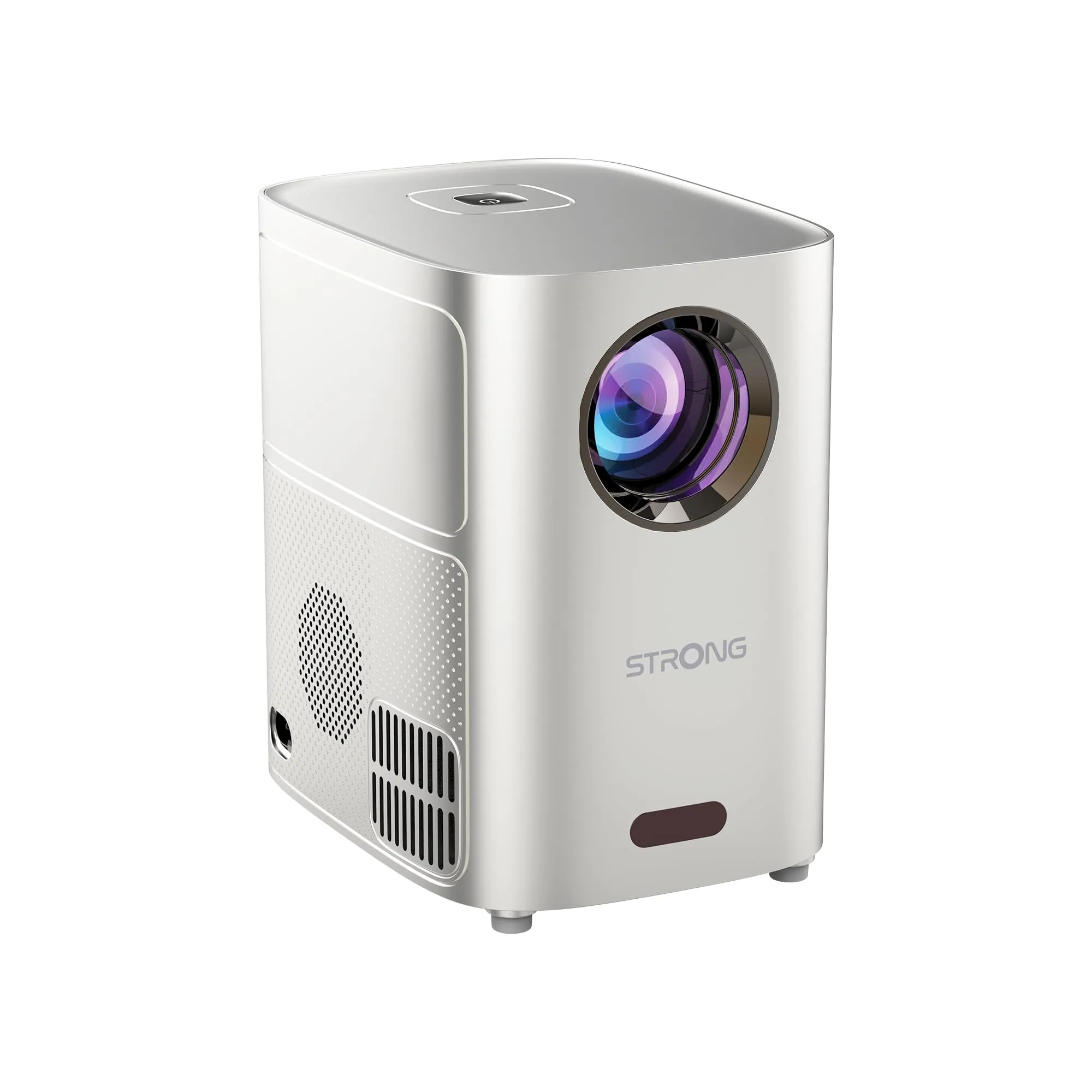 STRONG - Mini proiettore Wifi Bluetooth Q1 - Risoluzione HD 720p compatibile Full HD 1080p - 180 ANSI Lumens - Distanza di proiezione da 0,85 a 2,9 m - Connettività HDMI/USB/AV + Altoparlanti - Grigio