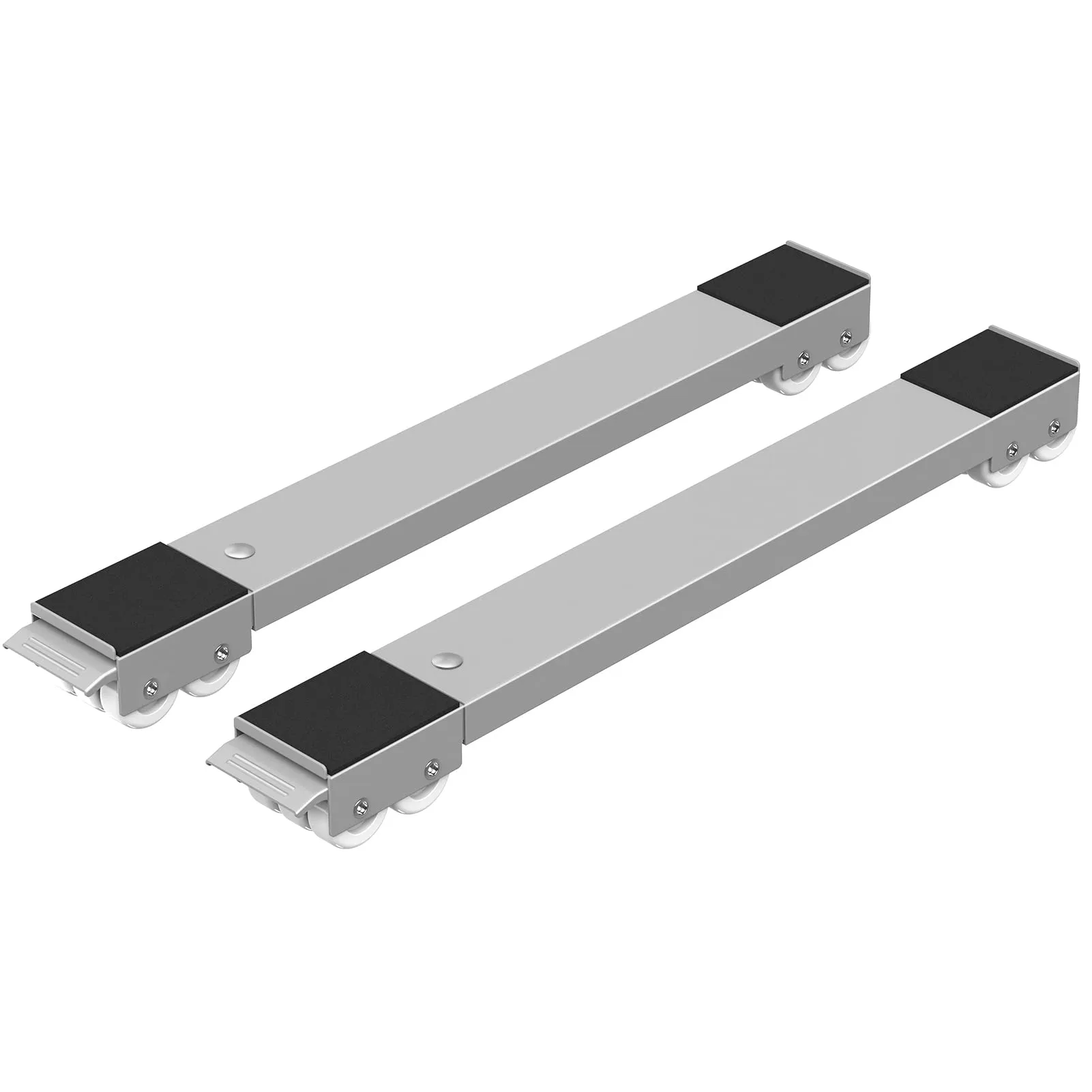 Ronlap base lavabiancheria regolabile con freno, rullo per mobili per carichi pesanti per lavatrice, asciugatrice, frigorifero fino a 300 kg, lunghezza 44,5-72 cm, grigio