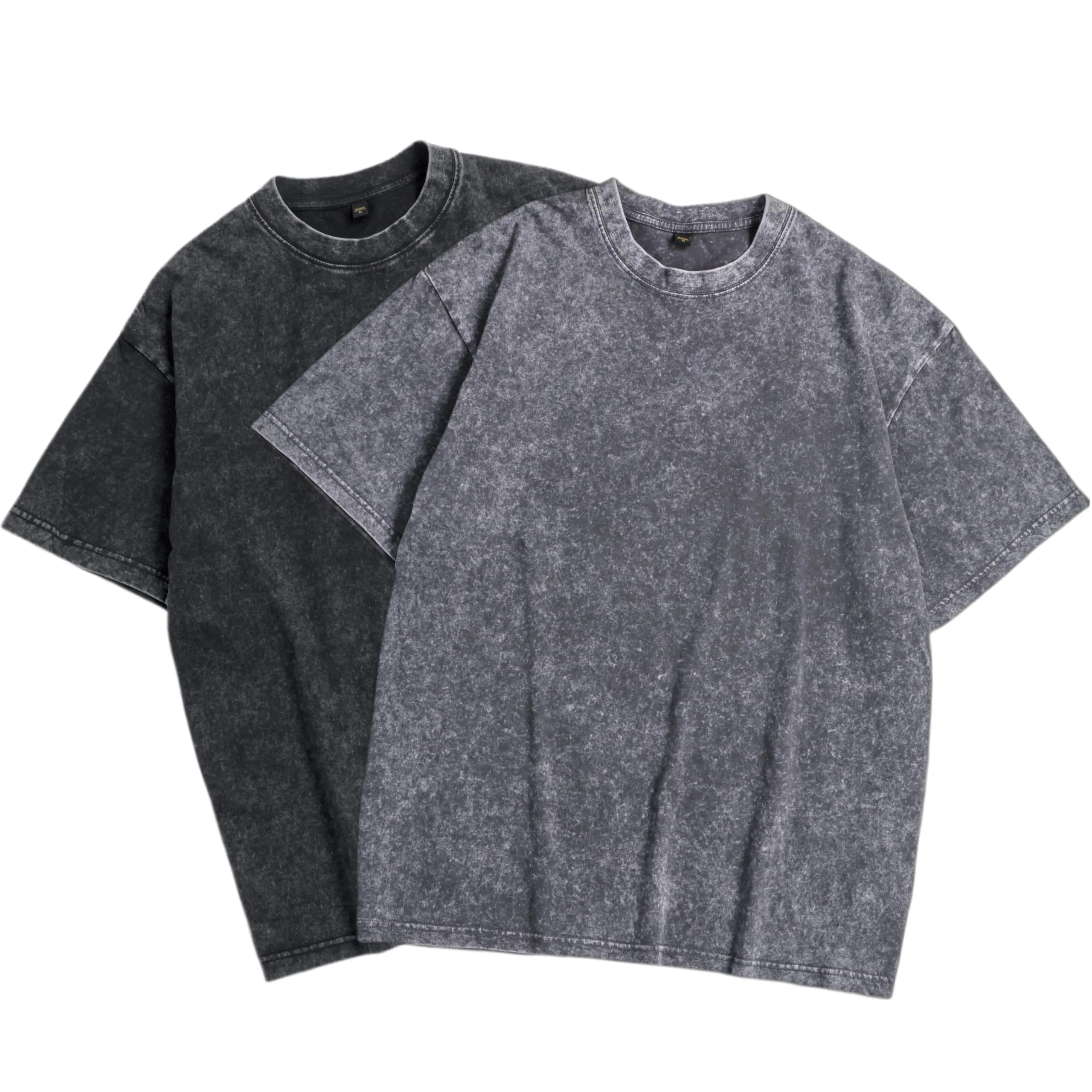 SAN Platina Maglietta Uomo Donna Cotone Maniche Corte Set da 2 Pezzi, T Shirt Oversize Uomo Donna,Maglietta Nera e Grigia（3XL）