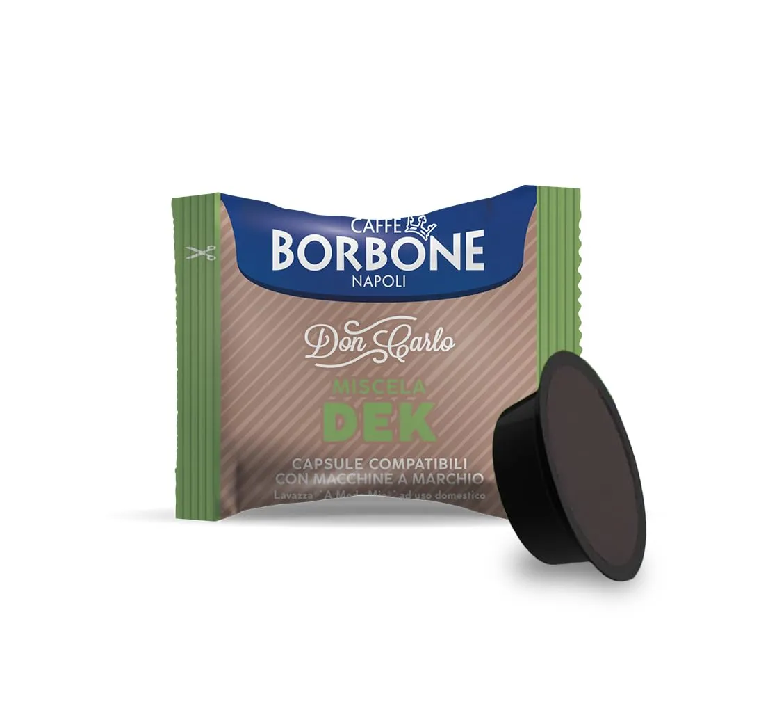 CAFFÈ BORBONE Don Carlo, Miscela Decaffeinata - 50 Capsule - Compatibili con le Macchine ad uso domestico Lavazza A Modo Mio