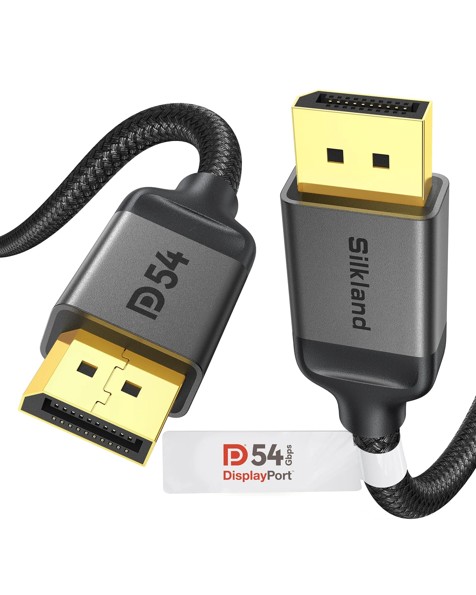Silkland [Certificato VESA] 16K Cavo DisplayPort 2.1/2.0 2m, 4K@240Hz, 2K@360Hz/240Hz, 8K@120Hz, 40Gbps, HDR10, G-Sync Free-Sync, DSC 1.2, Cavo DP 2.1 per 240Hz Monitor Gaming, PC, Schede Grafiche