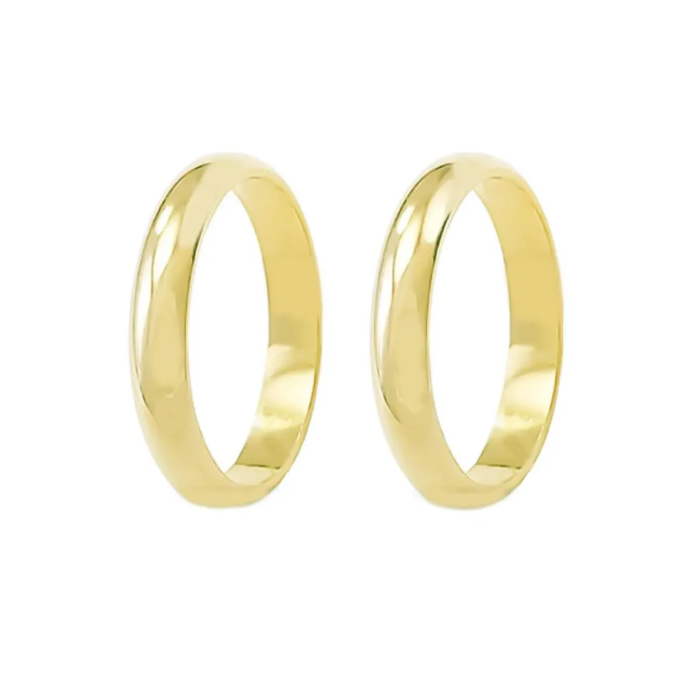 Fedi Nuziali Argento 925 laminate Oro Anelli coppia Uomo Donna fidanzamento 10 grammi