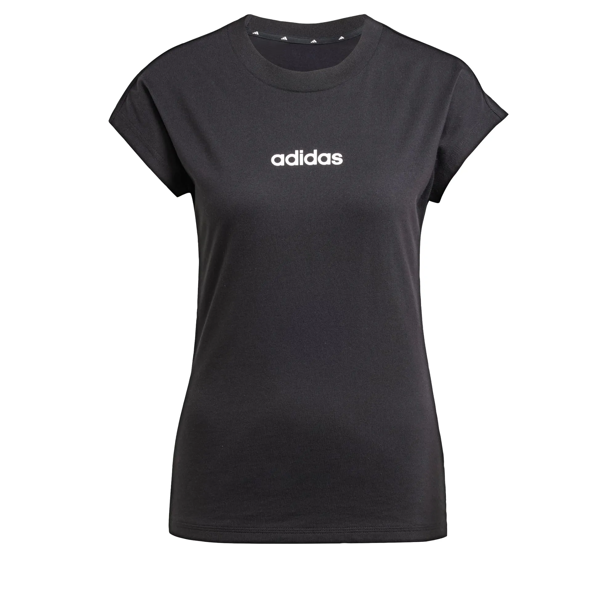 Adidas Femme Essentials Linear Cotton T-Shirt, Black/White, XL