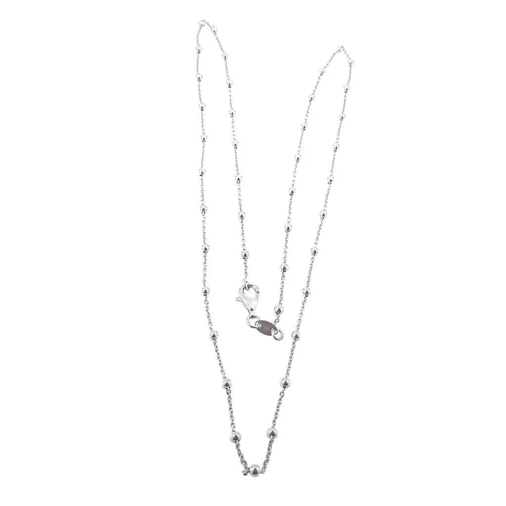 Catena rosario lunga 60 cm in argento 925.