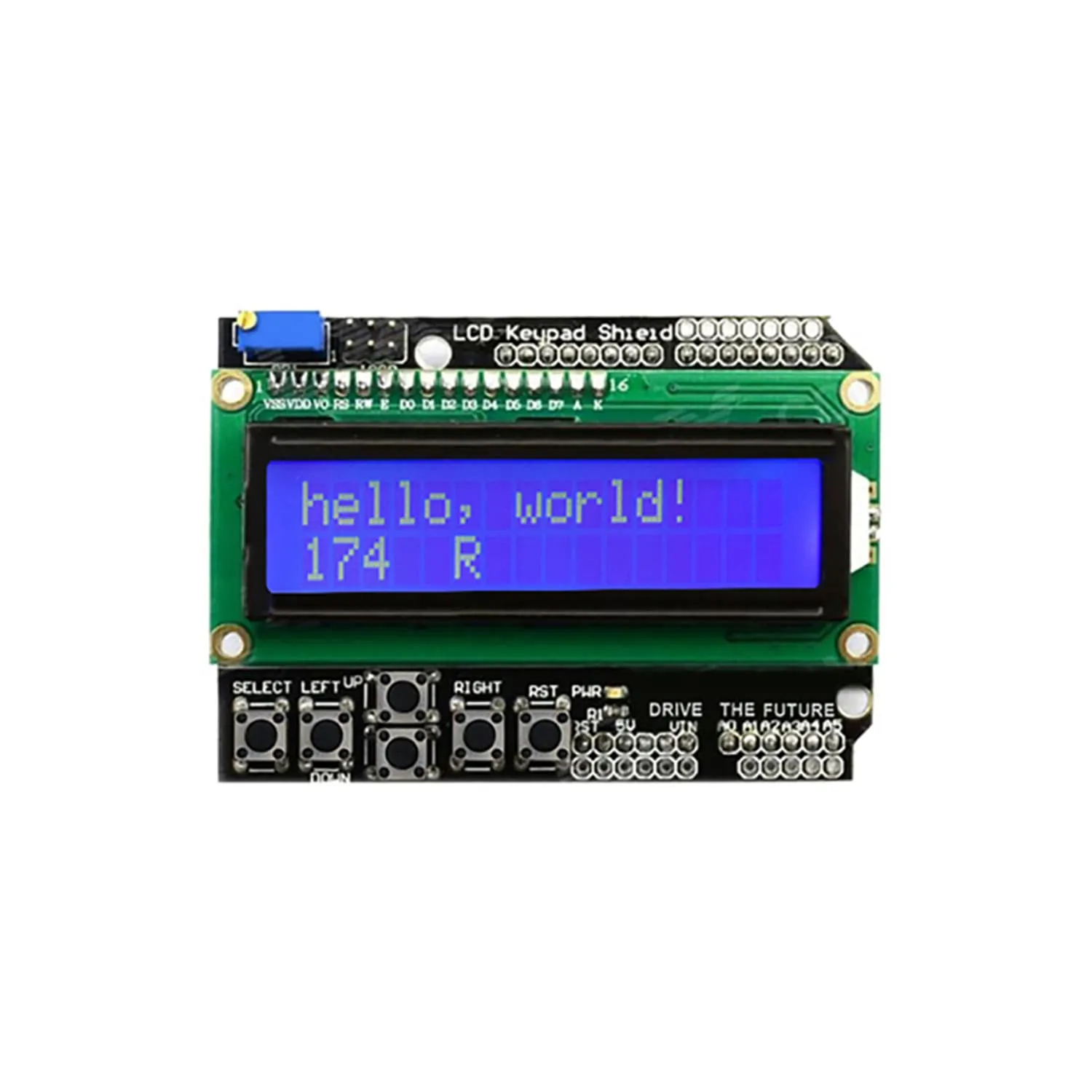 AptoFun 16x2 LCD Keypad Shield for Arduino Uno, Mega R3, Mega2560 Duemilanove