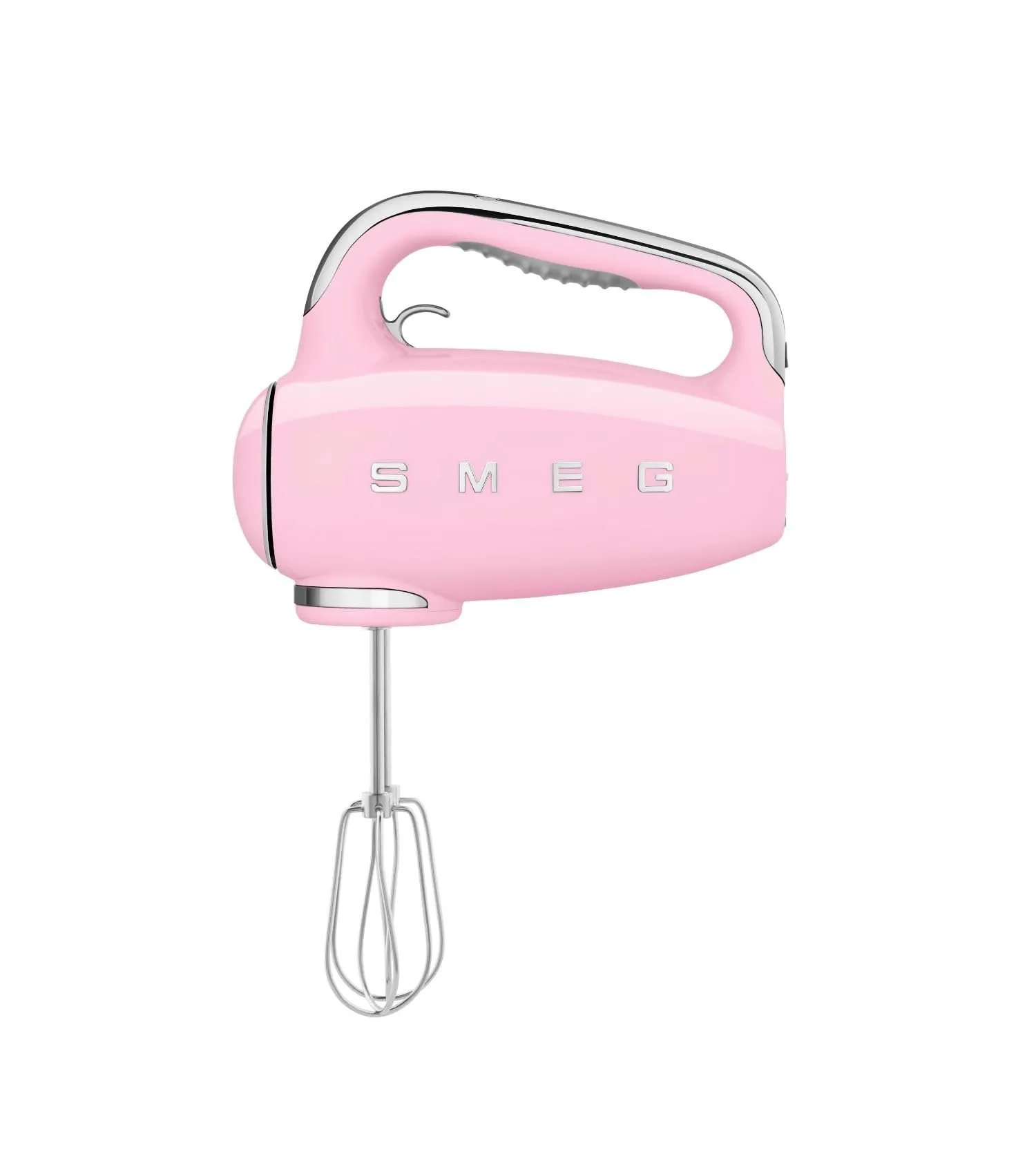 Smeg, Sbattitore Elettrico HMF01PKEU, 9 Livelli di Velocità, Funzione Turbo, Sistema di Avvio Smooth Start, 4 Fruste, 2 Ganci Impastatori e Avvolgicavo in Dotazione, 250W, Rosa
