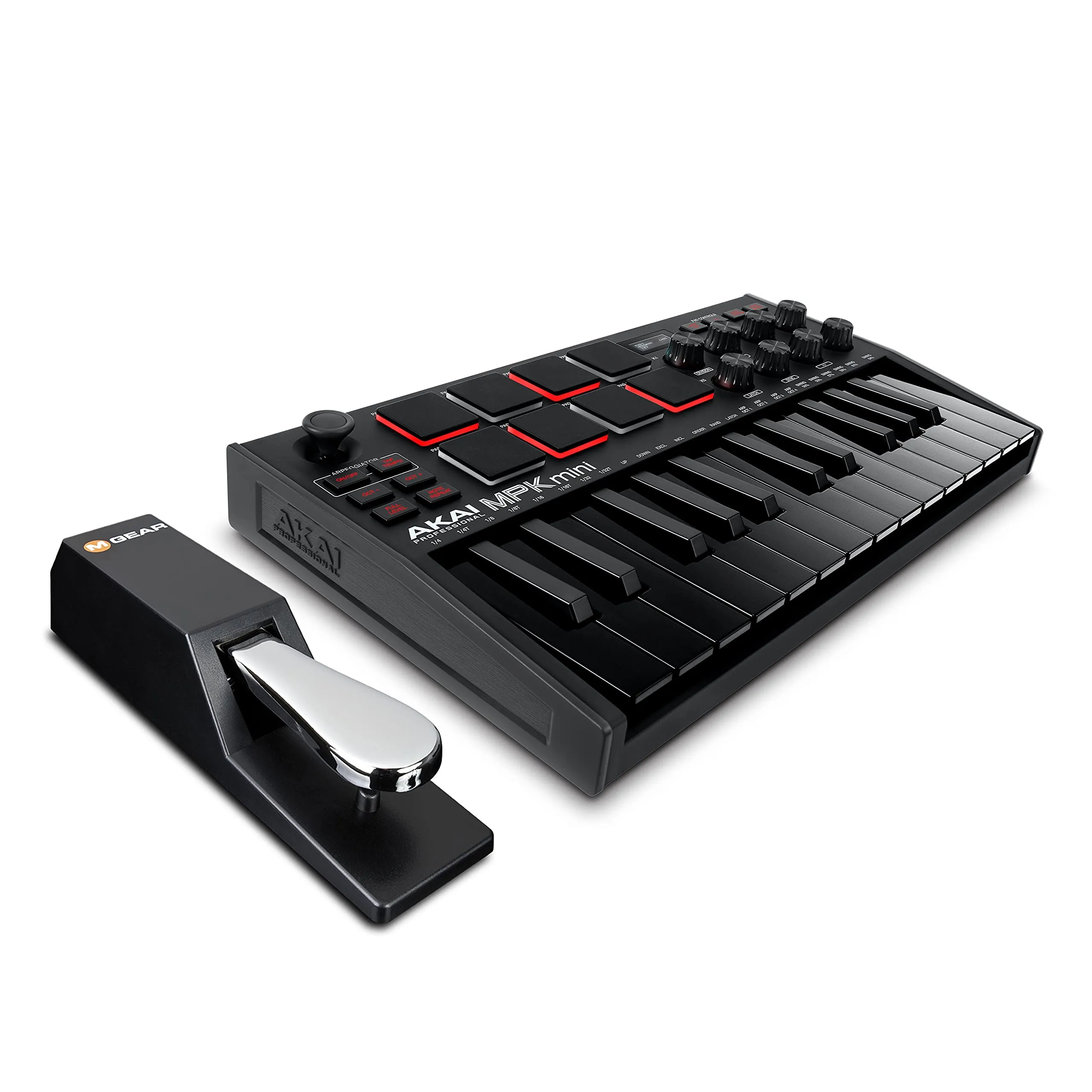 AKAI Professional MPK Mini MK3 Black + M-Audio SP-2 - Tastiera MIDI Controller USB con 25 Tasti, 8 PAD e Software + Pedale di Sustain Universale