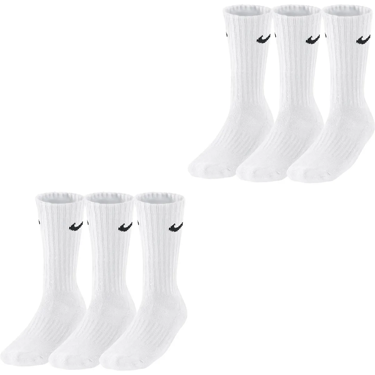 Nike 3PPK Value Cotton Crew Calze, Multicolore (Bianco/Blu), S/ 34-38