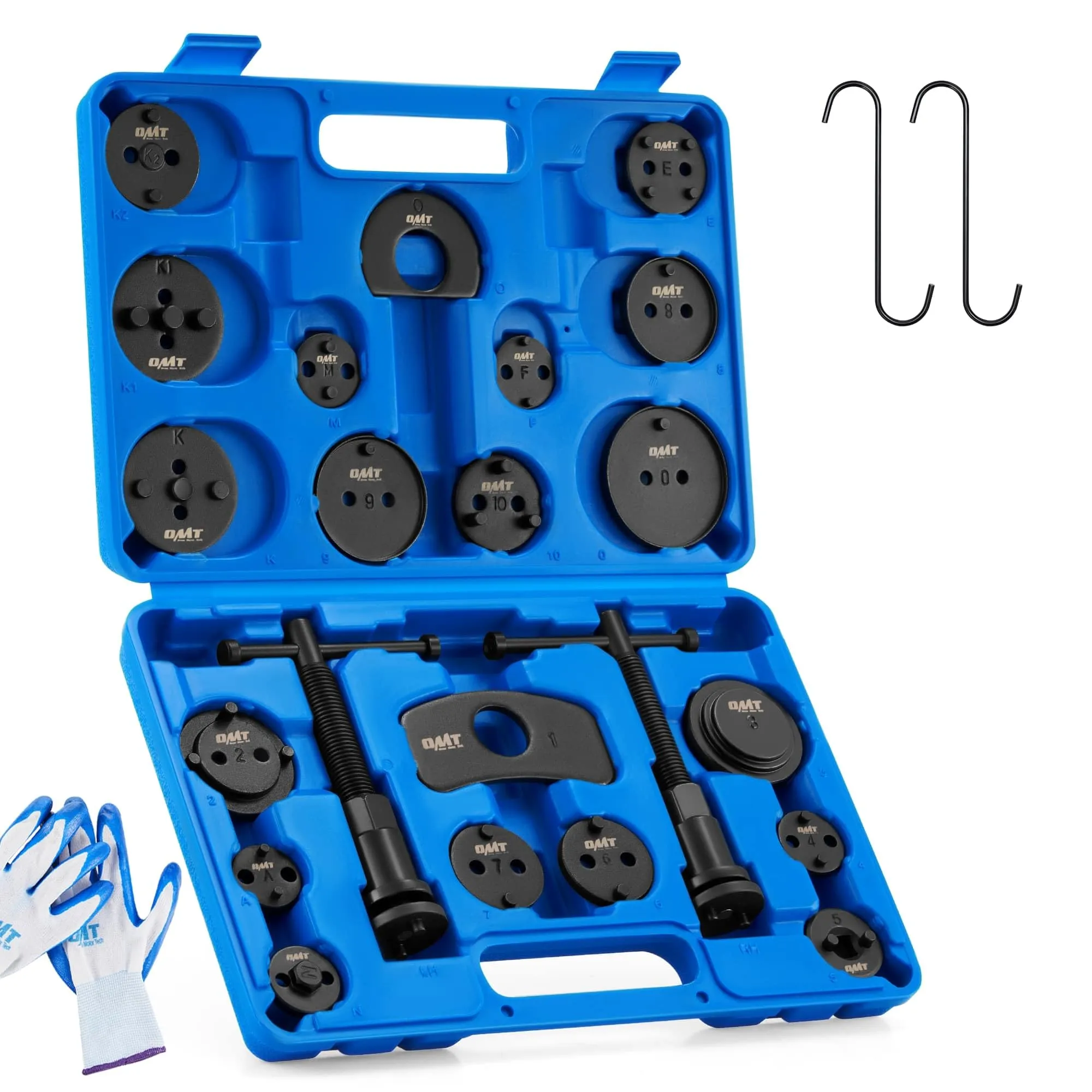 Orion Motor Tech 24 Pezzi Set di Arretratore Pistoncini Freni e Ripristino Pistone del Freno, Pinza Freno a Disco Universale Professionale per la Sostituzione di Pistone dei Freni con Custodia (Nero)