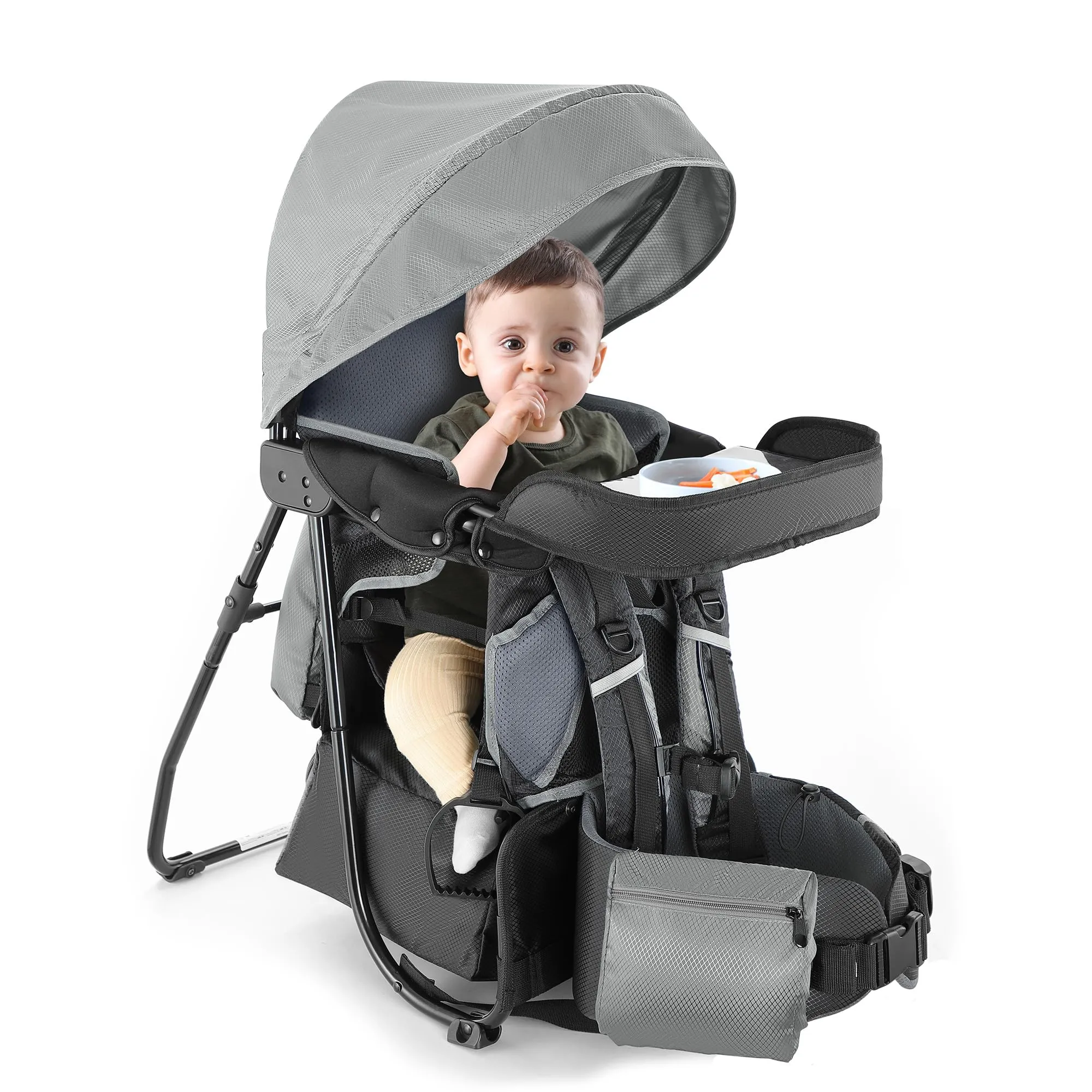 besrey Zaino Porta Bambino 3 IN 1 Innovativo Vassoio da Viaggio, Zaino Porta bambino Montagna, Zainetto Autonomo Staccabile