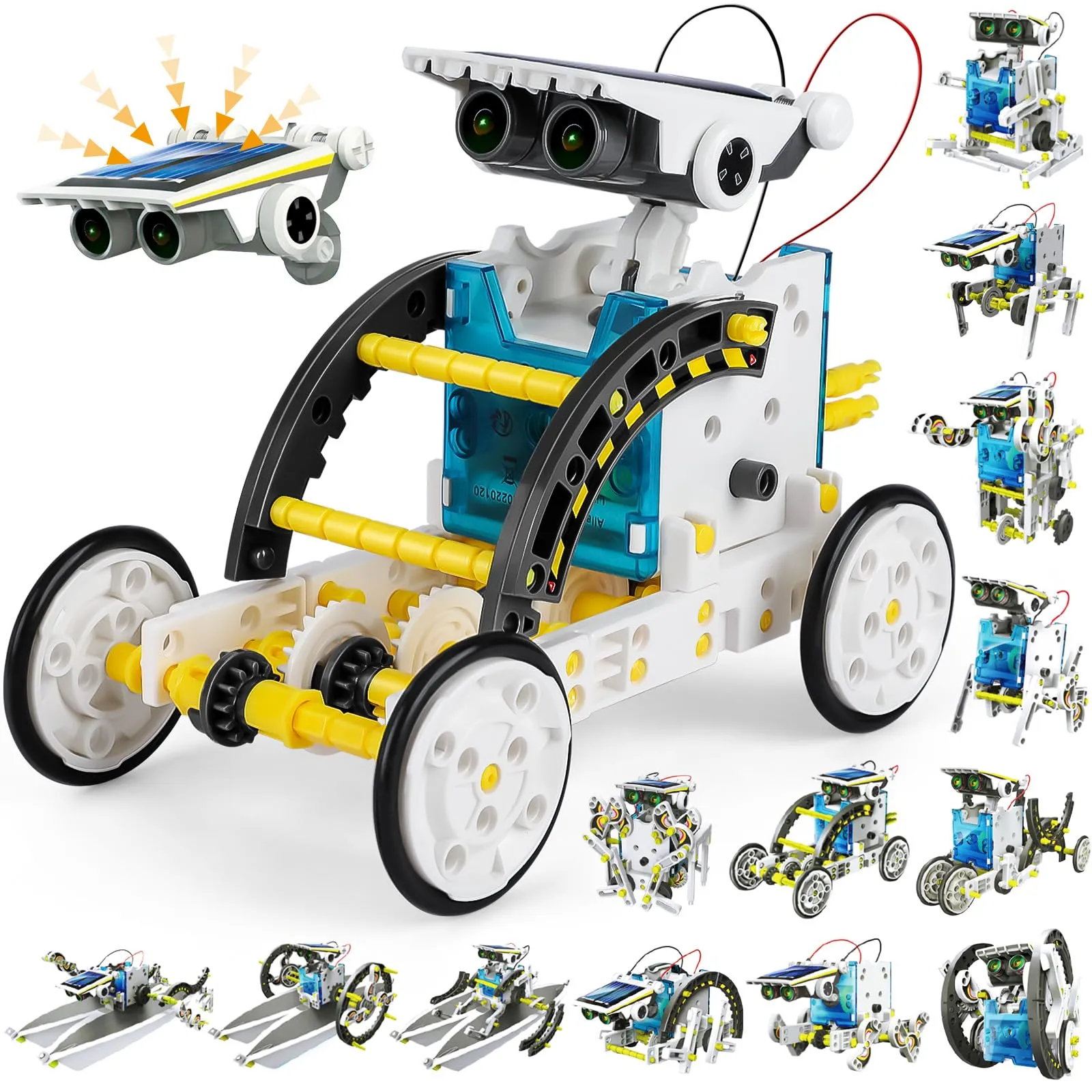 Energia Solare Robot, STEM 13 in 1 Giocattoli Robots Solari Educativi per Ragazzi Ragazze, Kit di Costruzioni Scientifiche Regalo Compleanno Natale per Bambini 8 9 10 11 12 13 14 Anni