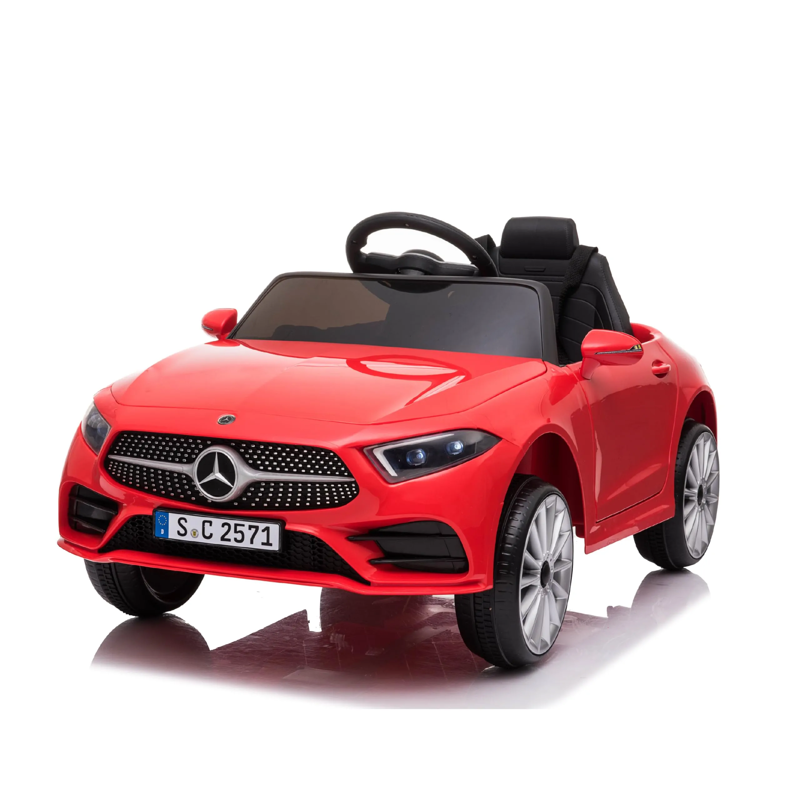 Baroni Toys Macchina Elettrica per Bambini Mercedes AMG Baby car Elettrica Full Optional Rossa, Auto Telecomandata con Sedile in Plastica e Porte Apribili, Doppio Motore 6V, Carico fino a 25 Kg