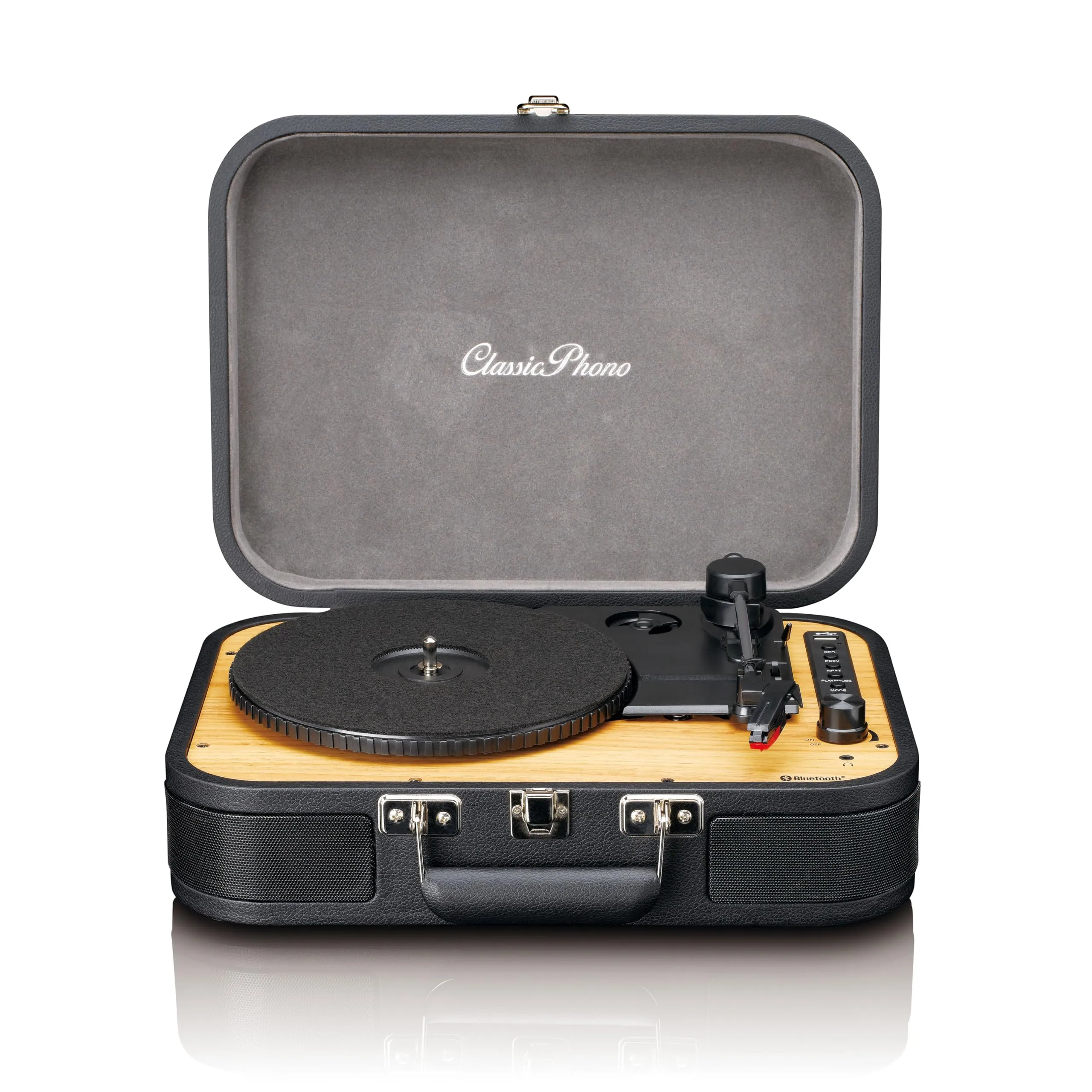 Lenco Classic Phono TT-116 - Giradischi Bluetooth a 3 velocità - 33, 45 e 78 giri/min - Giradischi vintage in vinile - Uscita RCA - Altoparlante stereo - nero