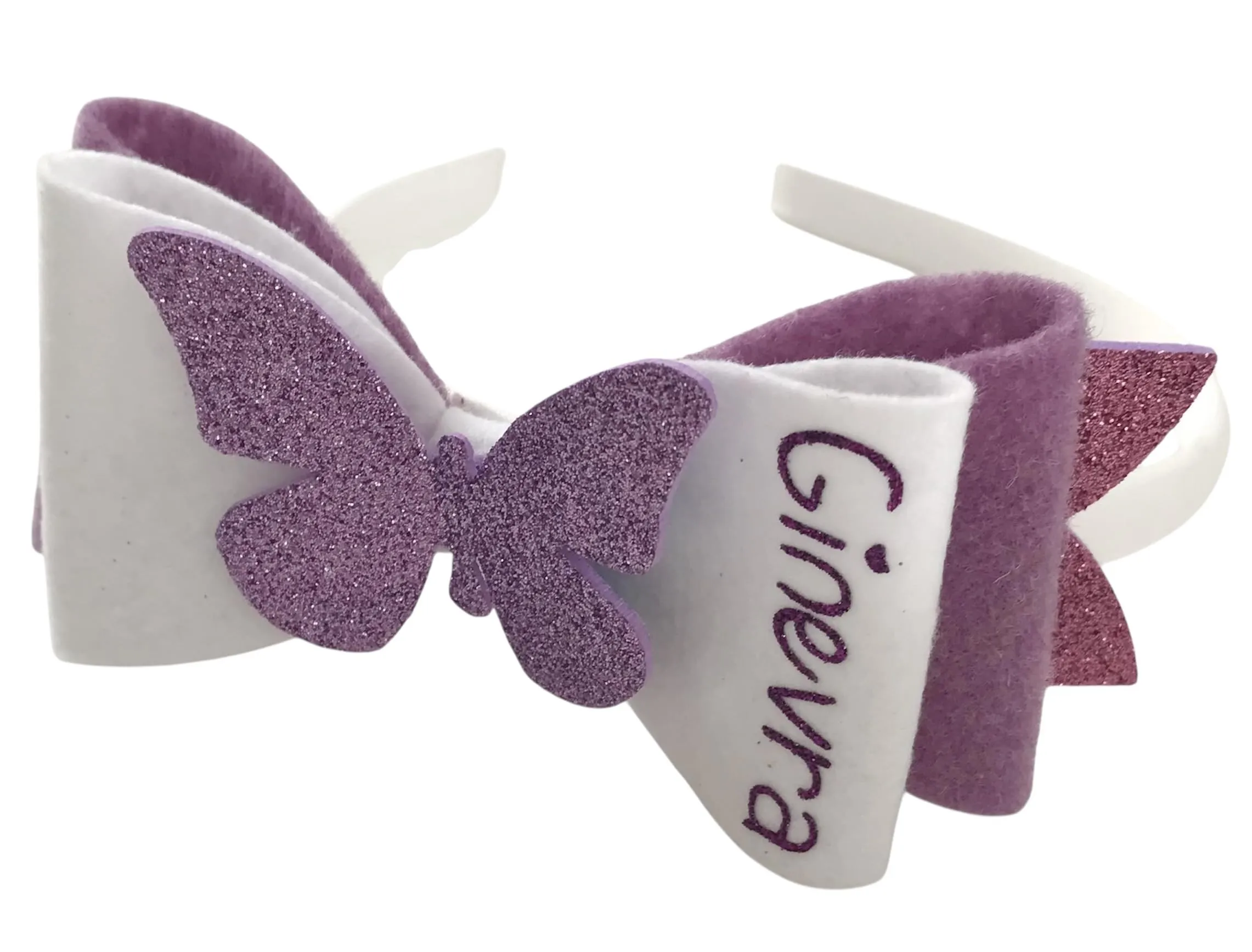 Cerchietto per capelli farfalla, personalizzabile con nome