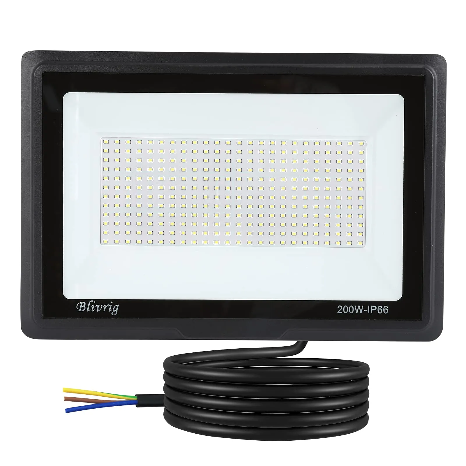 Blivrig 200W Faretto LED da esterno Bianco Freddo 6500K, 20000LM Faro LED Parete, Impermeabile IP66 Fari LED Luce Bianca Fredda Proiettore per Cortile Cantiere Giardino