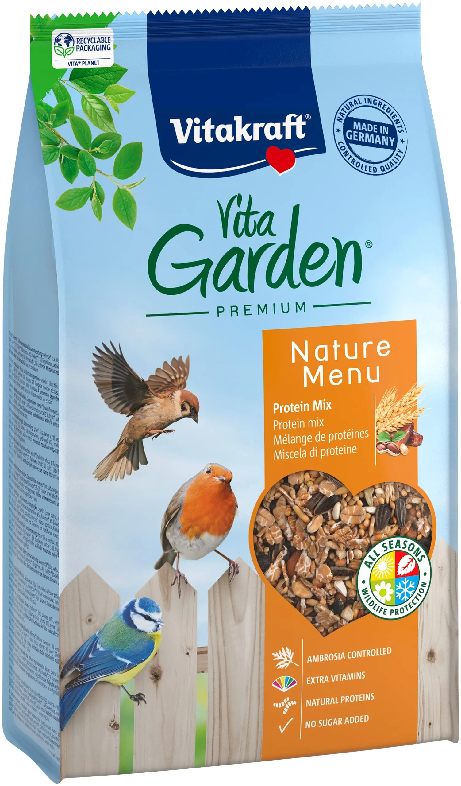 Vitakraft Miscela Uccelli della Natura Ricca di Vitamine per Aiutare Gli Uccelli dei Nostri Giardini a Nutrirsi