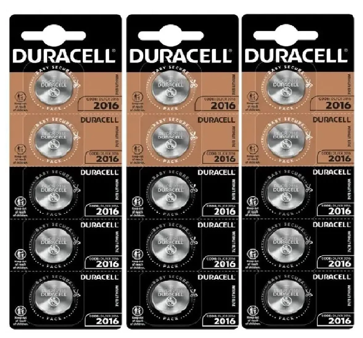 15X Duracell 2016 Lithium (3 Blister Da 5 Batterie) 15 Pile