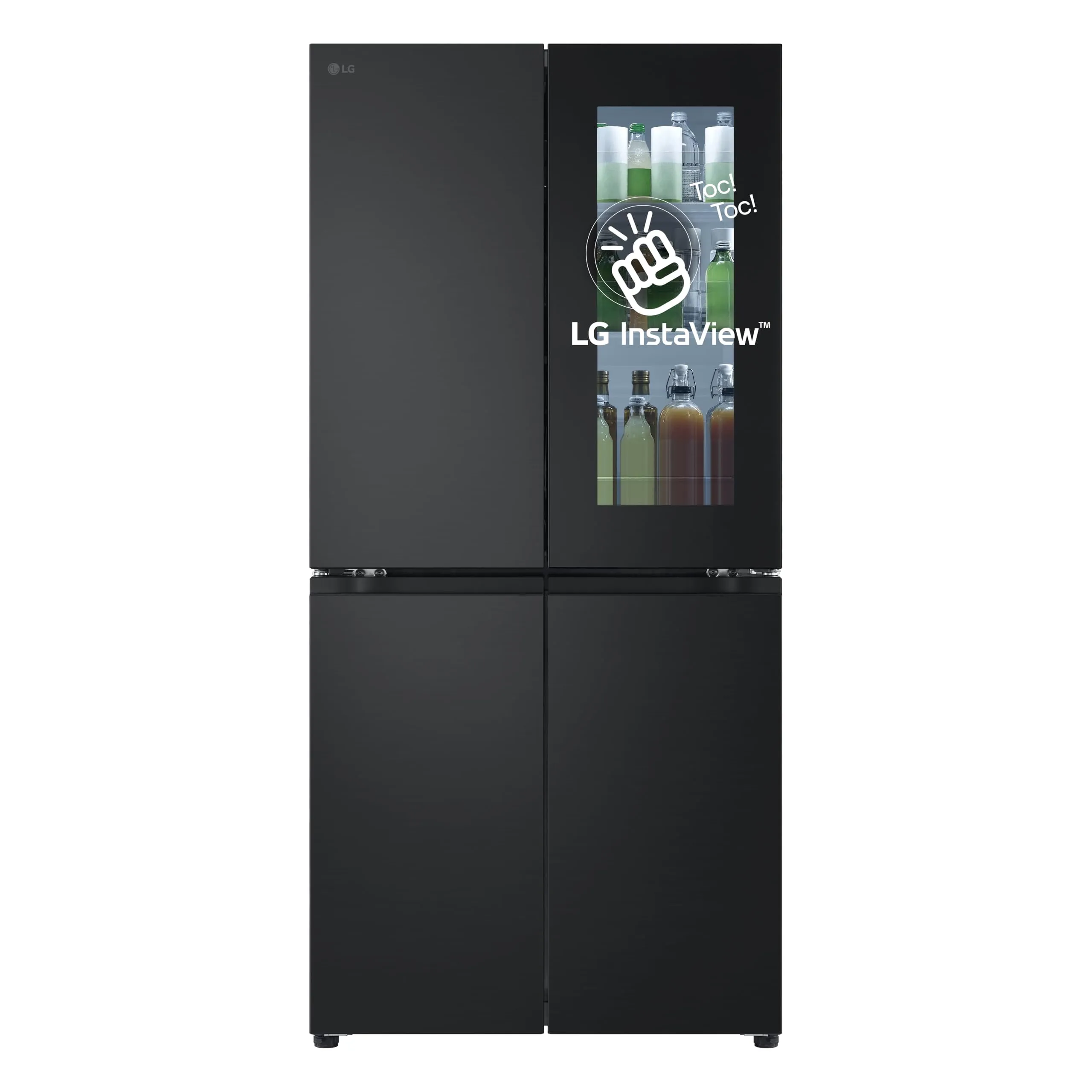LG GMV860EPDE Frigorifero Slim Multidoor InstaView, Classe E, 530L, Wi-Fi, Linear Cooling, Total No Frost, Controllo da Remoto, Smart Diagnosis, Larghezza 835mm, Nero Opaco