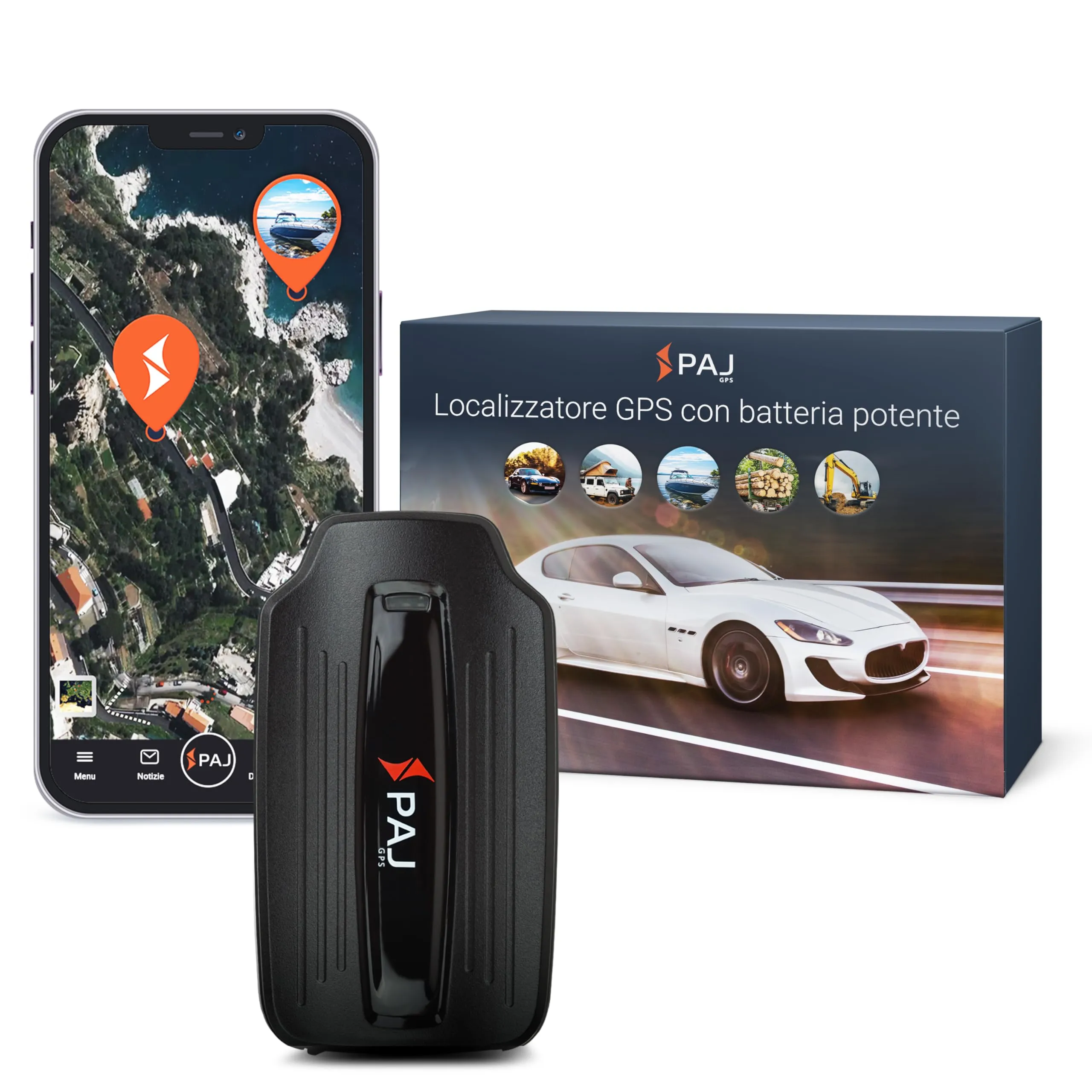 PAJ POWER Finder, Tracker GPS con Calamita per Auto, Moto, Camper, Barche e altri Veicoli, Ottimo come Antifurto, Batteria di Lunga Durata e Tecnologia 4G LTE, Protezione Avanzata e Affidabile