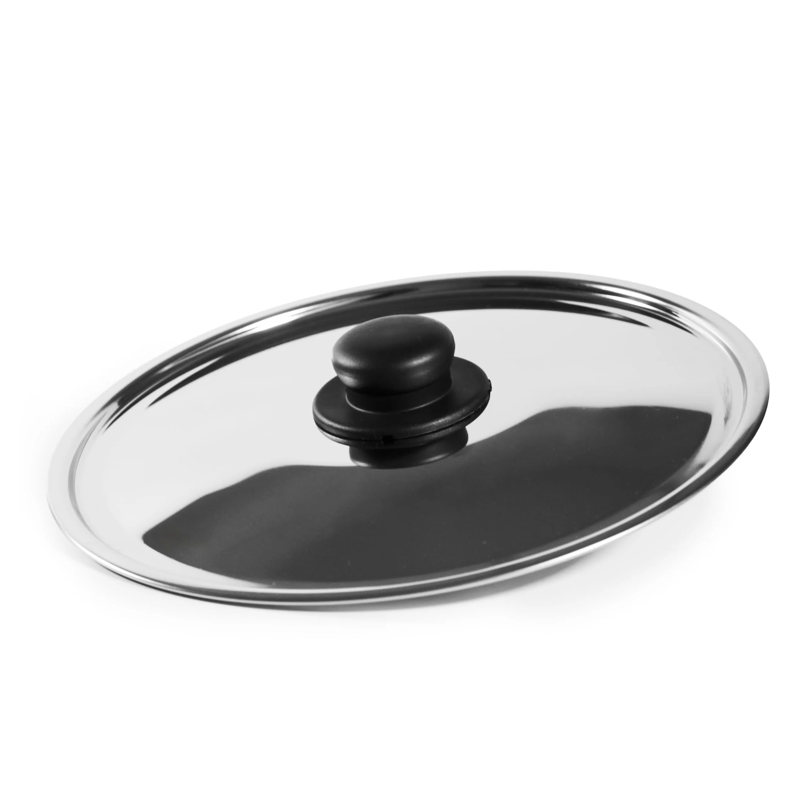 Zanetti, Coperchio in Inox, Coperchio Acciaio Inox, Diametro 32 cm, Manico Plastica, Adatto a Pentole e Padelle, Lavabile in Lavastoviglie
