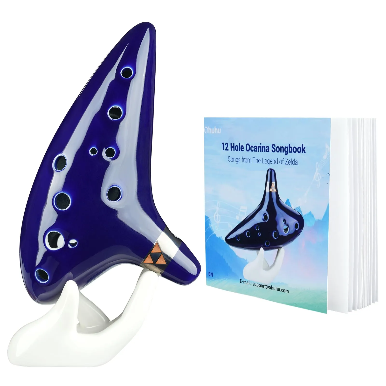 Ohuhu Legend of Zelda Ocarina, Zelda Ocarina con libro di canzoni, 12 fori Alto C Zelda Ocarina regalo per i fan di Zelda con custodia protettiva, perfetta per principianti e prestazioni professionali