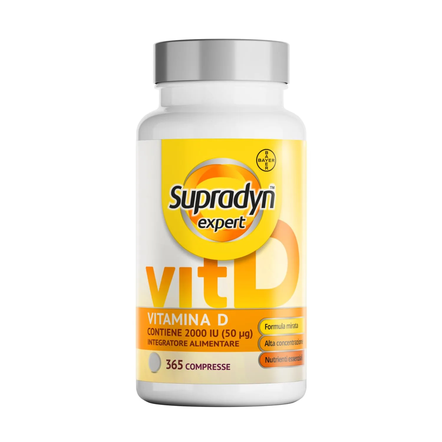 Supradyn Compresse di Vitamina D 2000 UI Alto Dosaggio (50 μg) - Integratore Vitamina D3 per il Supporto del Sistema Immunitario e la Salute delle Ossa - 365 compresse fornitura annuale