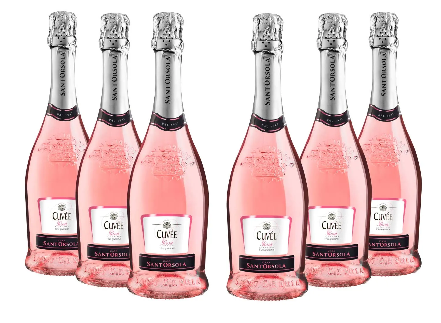 Sant'Orsola - Vino Cuvèe Rosa 11%, da Prestigiosa Uva Italiana, Gusto Morbido con Note Aromatiche e Fresche, 6x750 ml