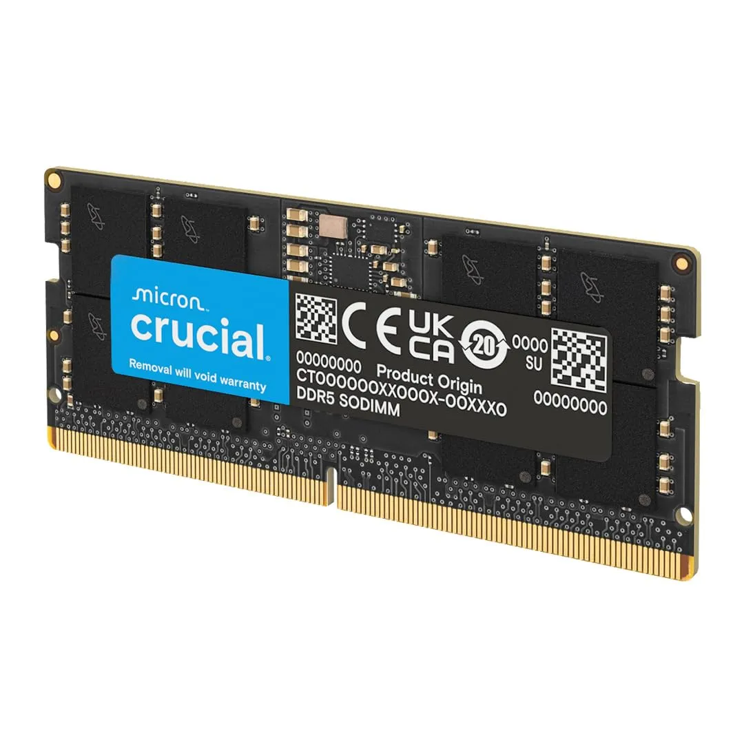 Crucial RAM 16GB DDR5 5600MHz (o 5200MHz o 4800MHz) Memoria portatile CT16G56C46S5