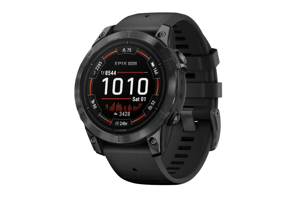 Garmin epix Pro (Gen 2) 47mm, Smartwatch, Display AMOLED 1,3", Touchscreen, Torcia LED, Cardio 5th Gen, +30 Sport, GNSS multi-band, Mappe, Autonomia 16 giorni (Slate & Black)