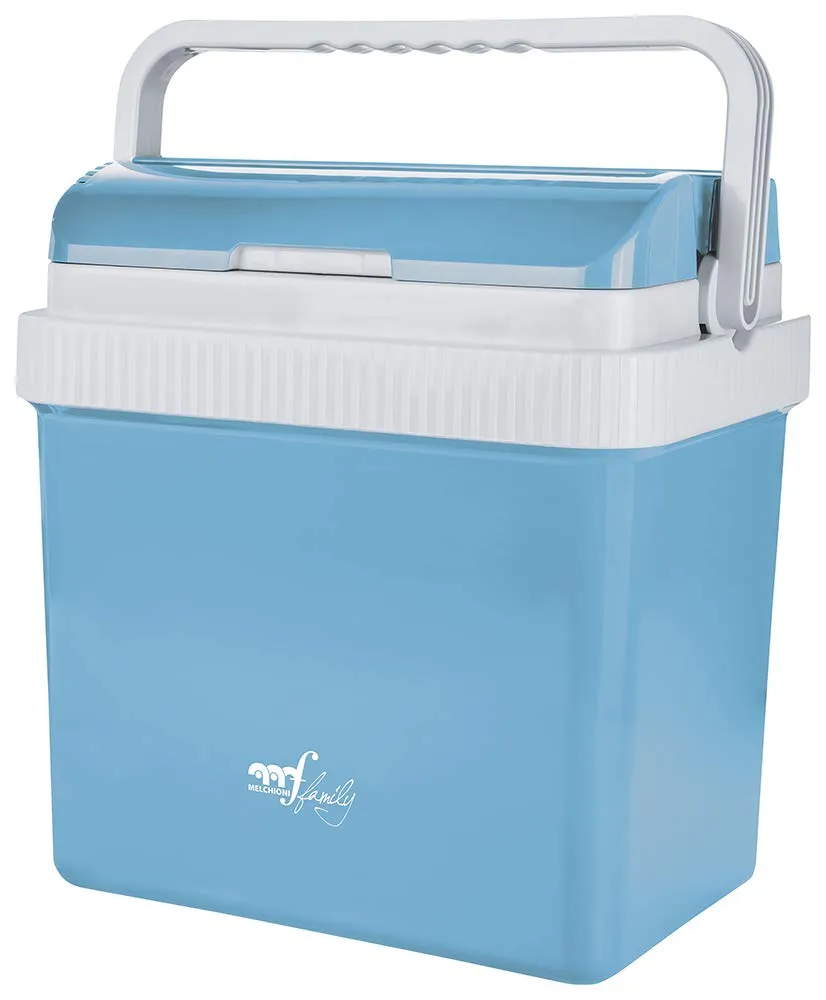 Melchioni Family | CONSERVO24 - Frigo elettrico portatile, Interruttore caldo/freddo, 12/220-240V, 21L, Azzurro [Classe di efficienza energetica A]