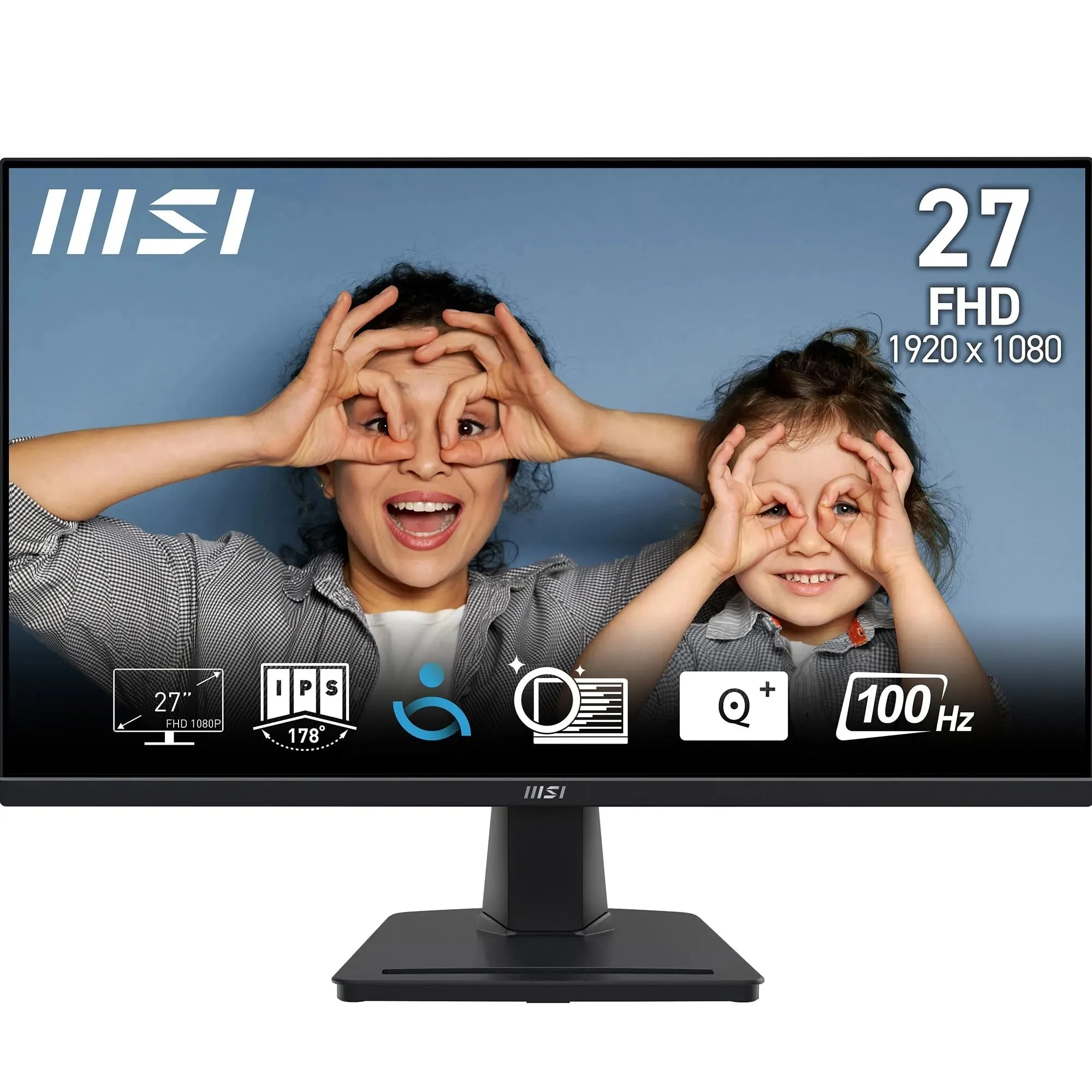 MSI PRO MP275 Monitor 27" FHD - Pannello IPS (1920 x 1080), 100 Hz, Schermo Eye-Friendly, Altoparlanti Integrati, Inclinabile - HDMI 1.4b, D-Sub (VGA).