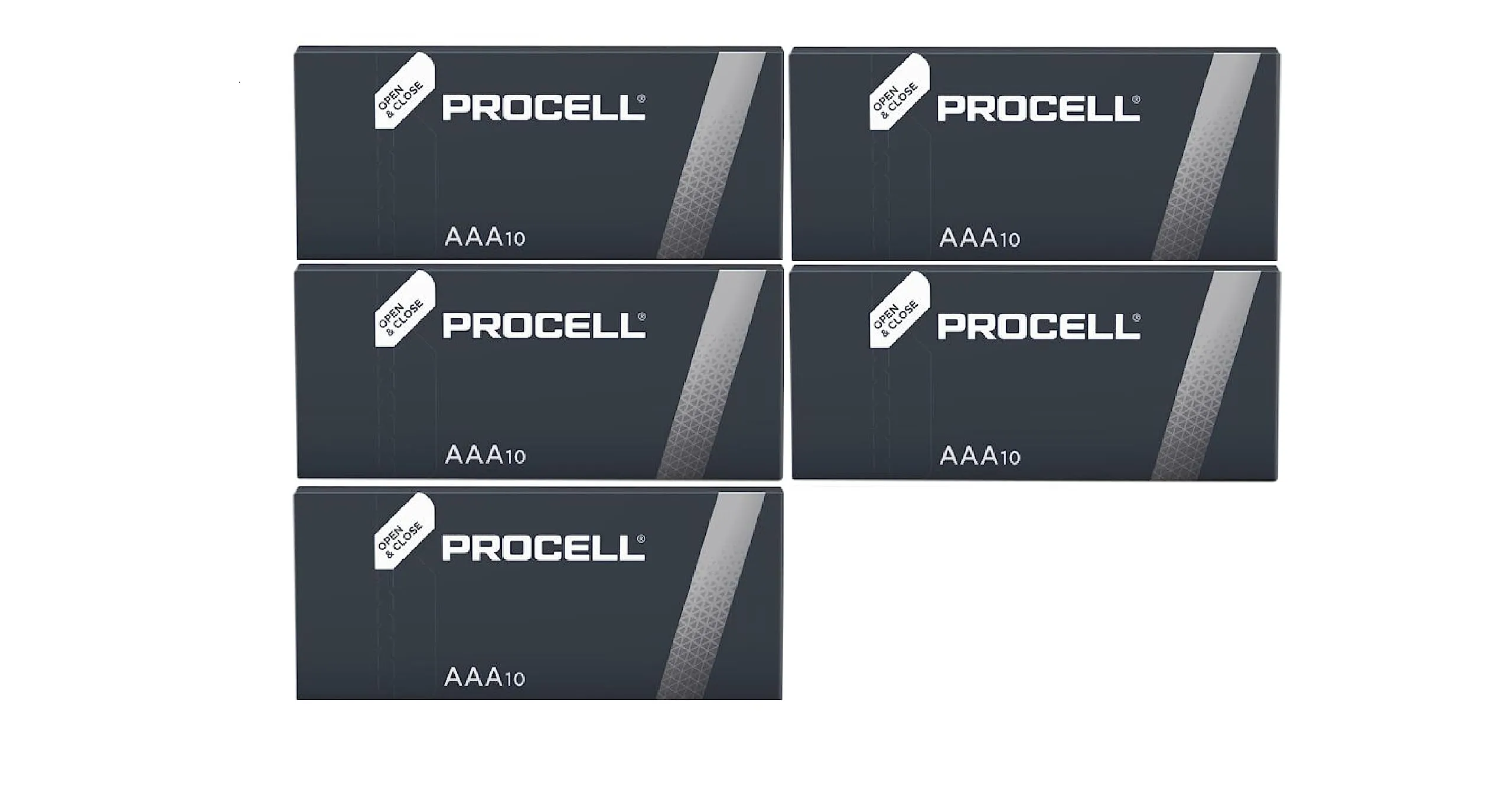 50X Mini Stilo Duracell Procell AAA (5 Blister Da 10 Batterie) 50 Pile (LR03/MINI STILO/MICRO)