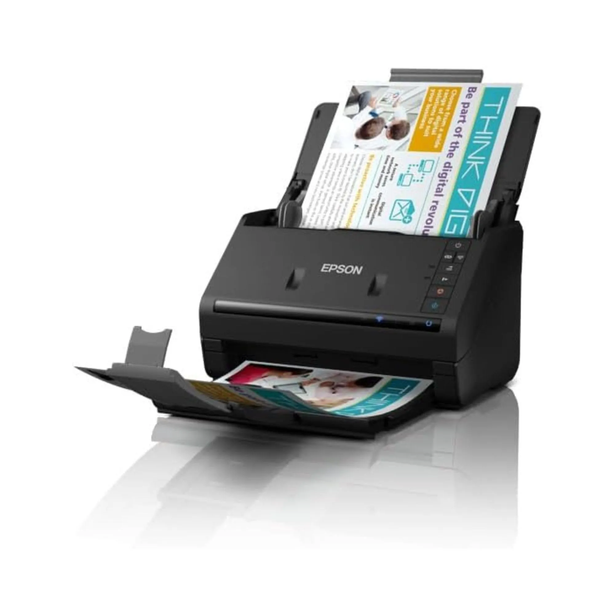 Epson WorkForce ES-500WII, Scanner A4 WiFi Fronte/Retro ad Alta Velocità su Smartphone, Tablet, PC o Mac, Duplex Automatico e ADF, Funzioni Automatiche di Ritaglio e Rimozione di Pagine Bianche/Sfondi