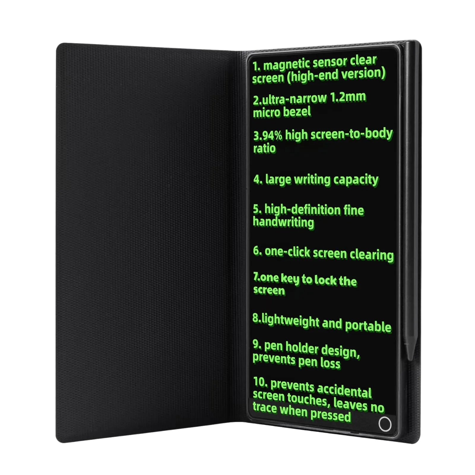 EMEBAY Tablet da scrittura LCD tascabile da 6,5 pollici, mini blocco note digitale cancellabile a schermo intero con custodia per bambini e adulti, blocco da disegno portatile per messaggi, promemoria