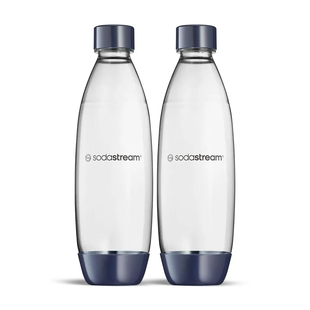 sodastream 2 Bottiglie Fuse Lavabili In Lavastoviglie per Gasatore ENSO,DUO, TERRA, E-TERRA, ART, GAIA, colore blu scuro