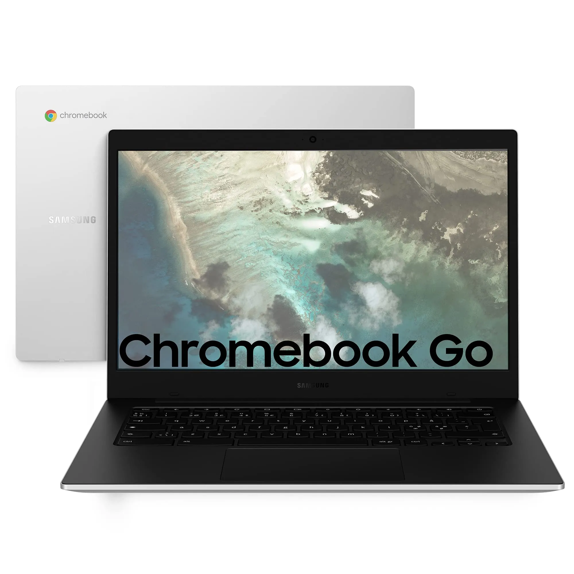 Samsung Galaxy Chromebook Go, 3 anni di garanzia, Chrome OS, Display Screen 14” HD LED, RAM 4GB, Memoria 64 GB, USB-C, Silver [Versione Italiana]